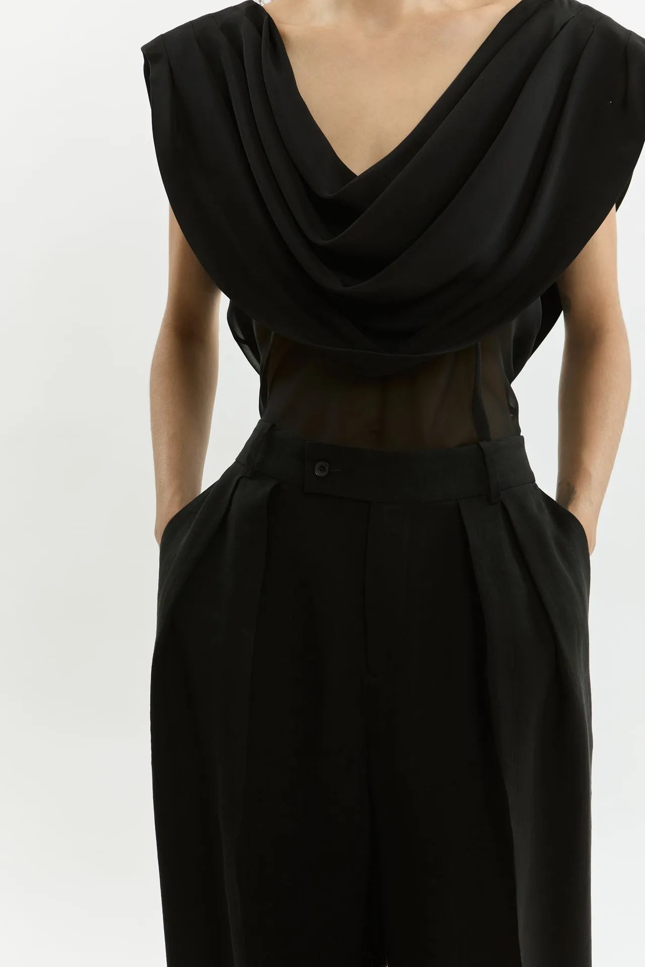 Mandana trousers | Black - Linen silk blend
