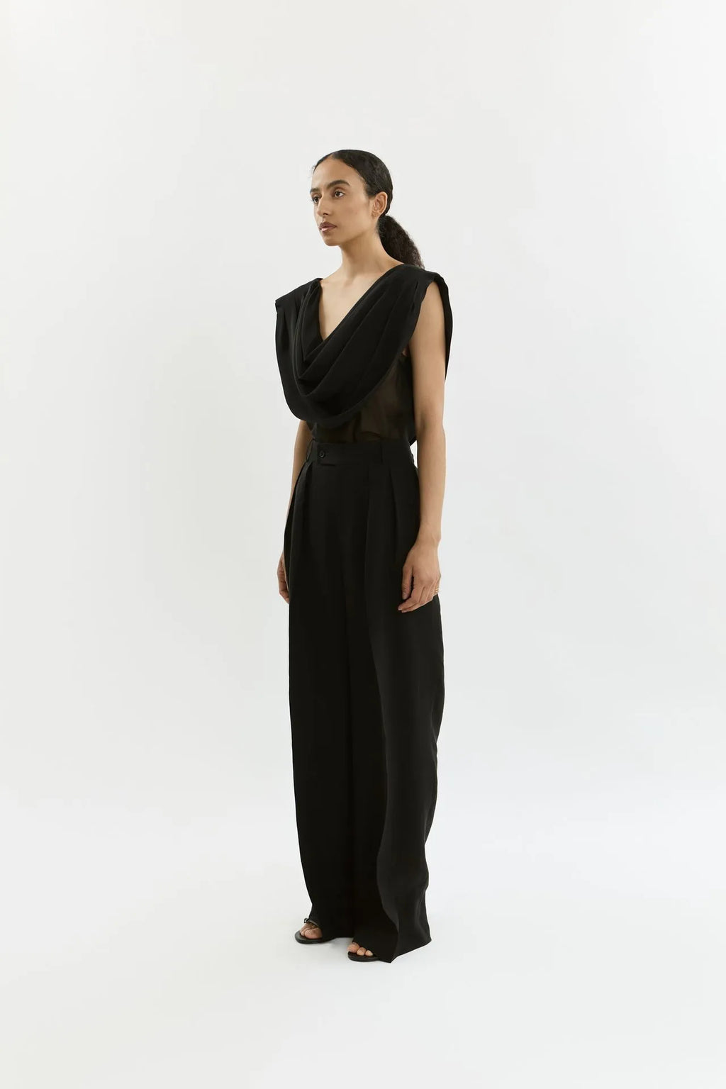 Mandana trousers | Black - Linen silk blend