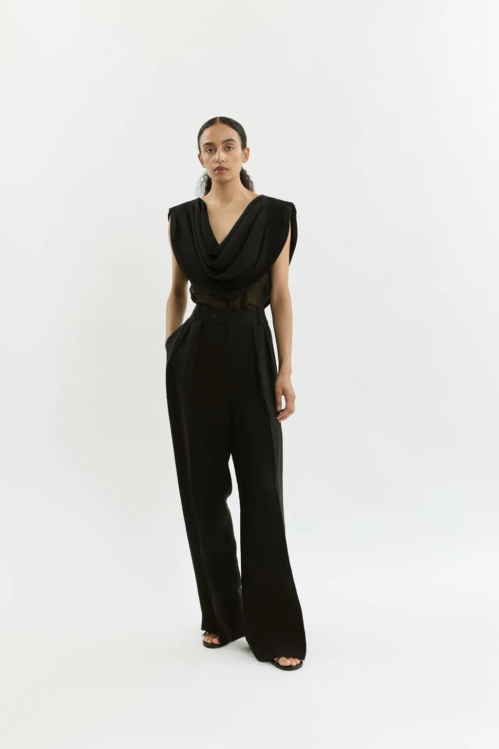 Marcia top | Black - Crepe silk