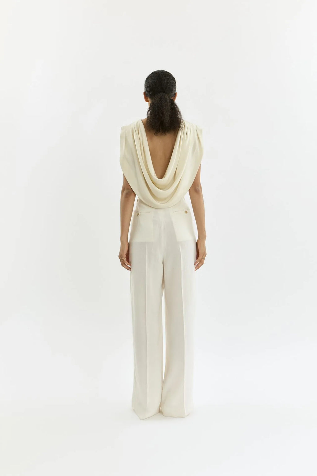 Marcia top | Off white - Crepe silk