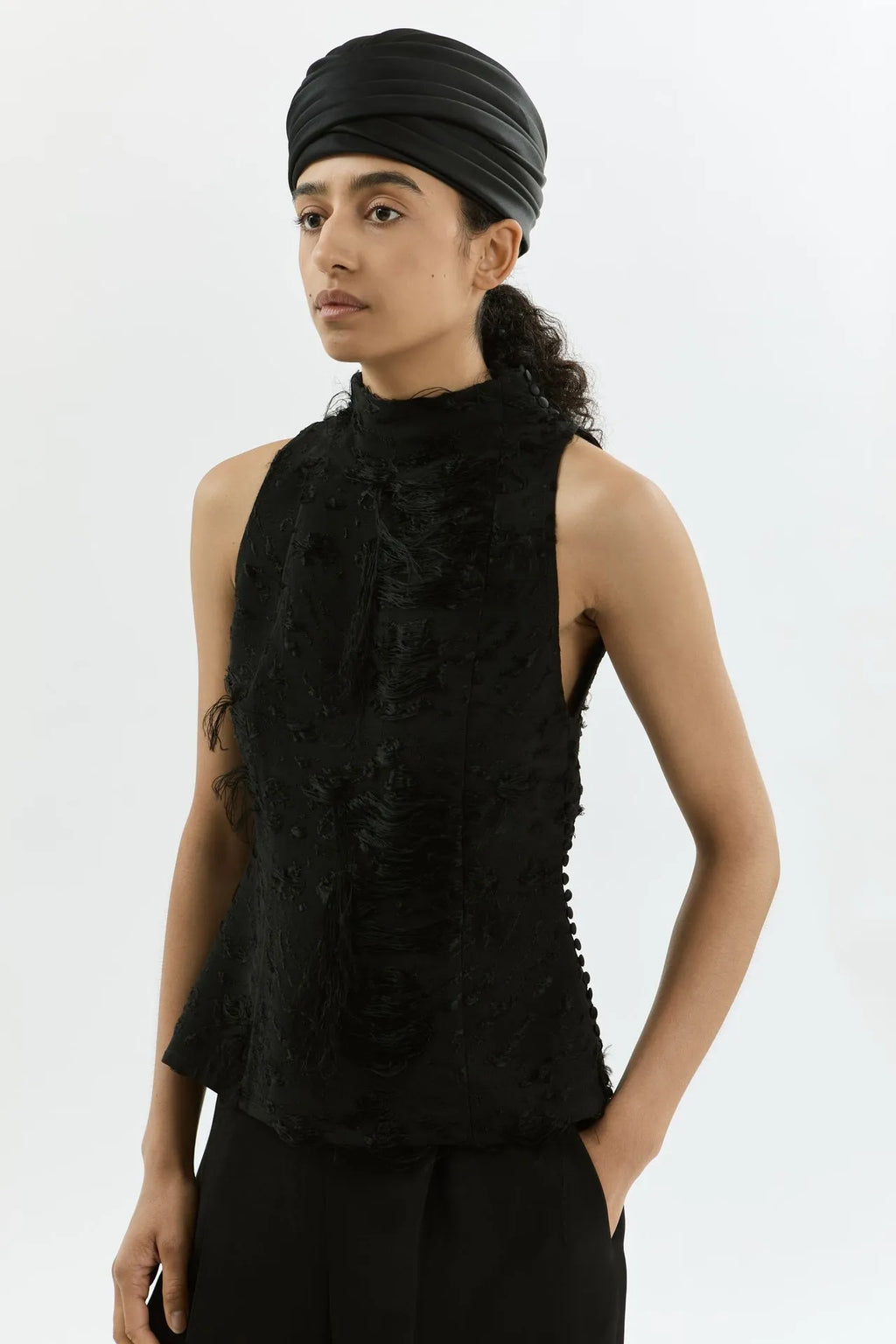 Morgane top | Black - Fil coupé