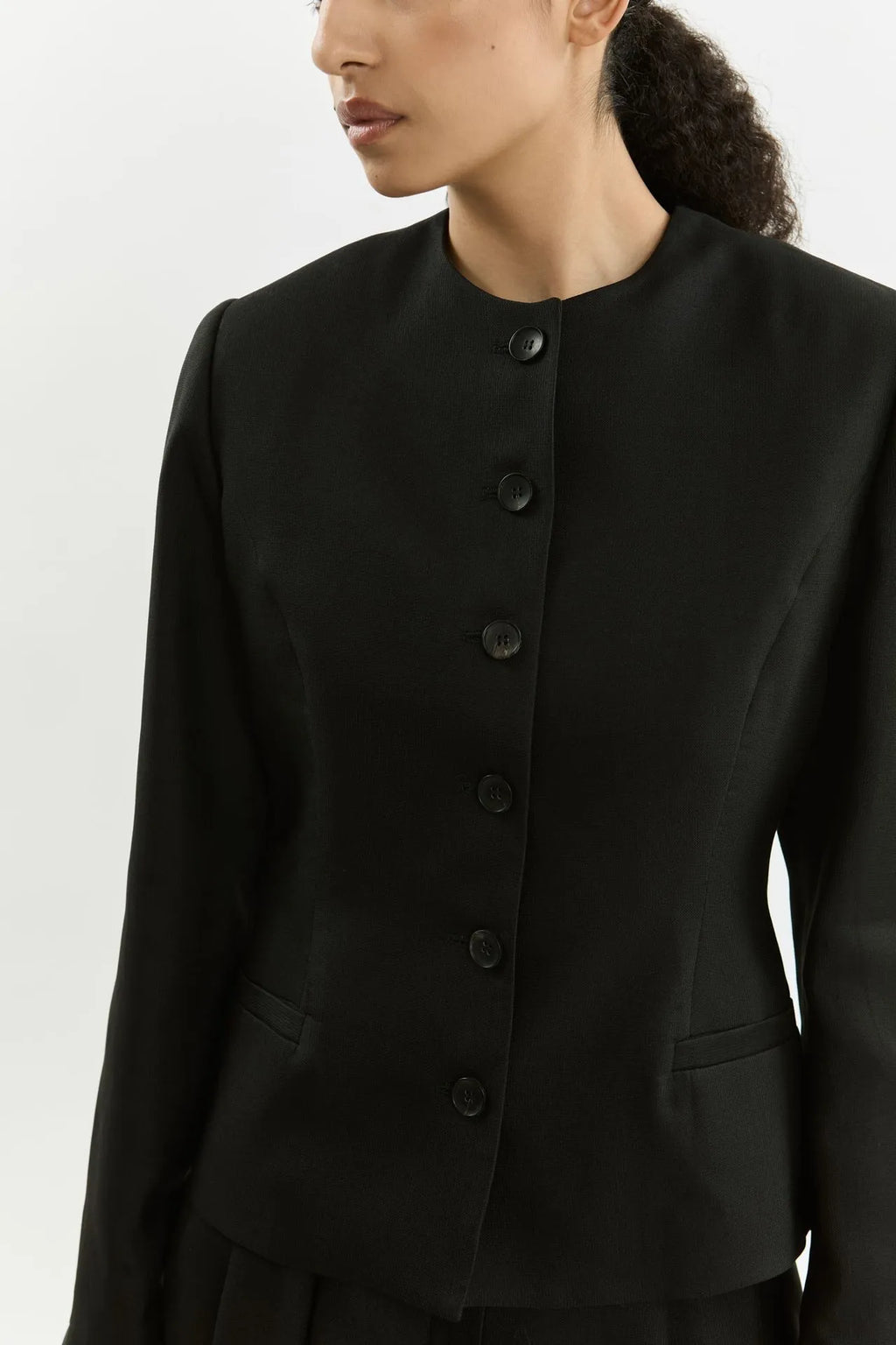 Peggy blazer | Black - Cotton silk blend