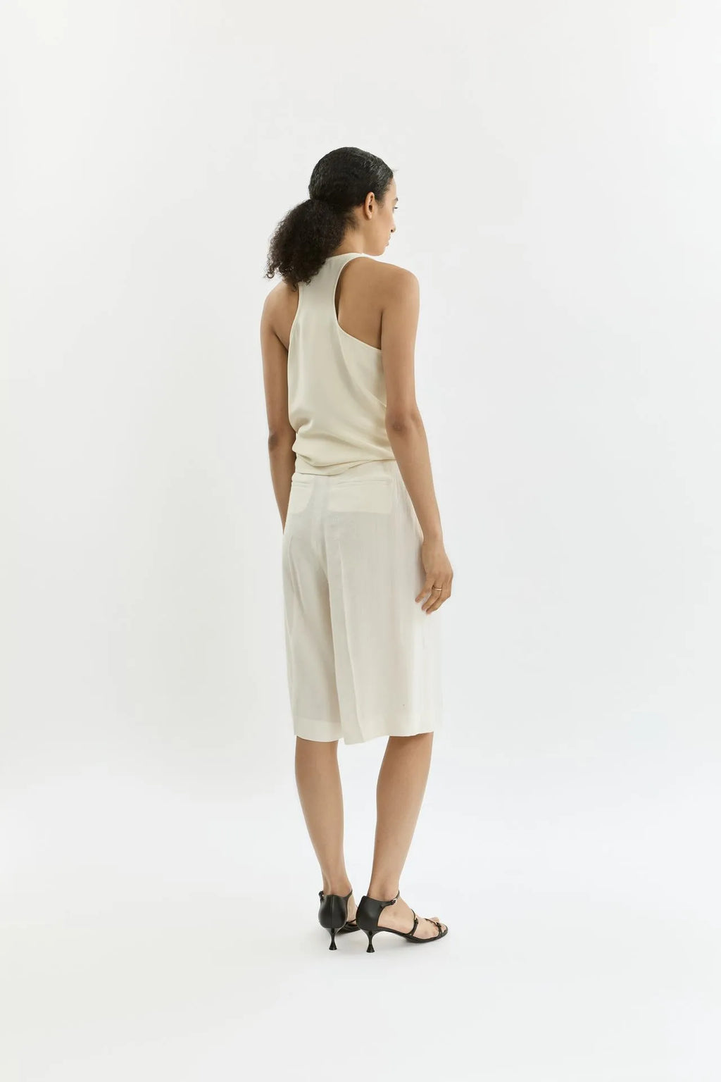 Piper bermuda shorts | Cream - Linen silk blend