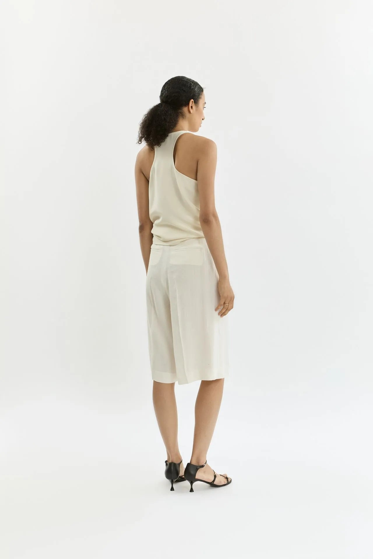 Piper bermuda shorts | Cream - Linen silk blend