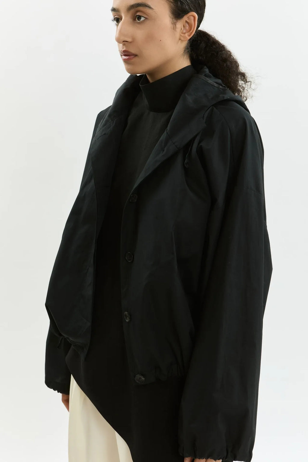 Rey coat | Black - Cotton Poplin