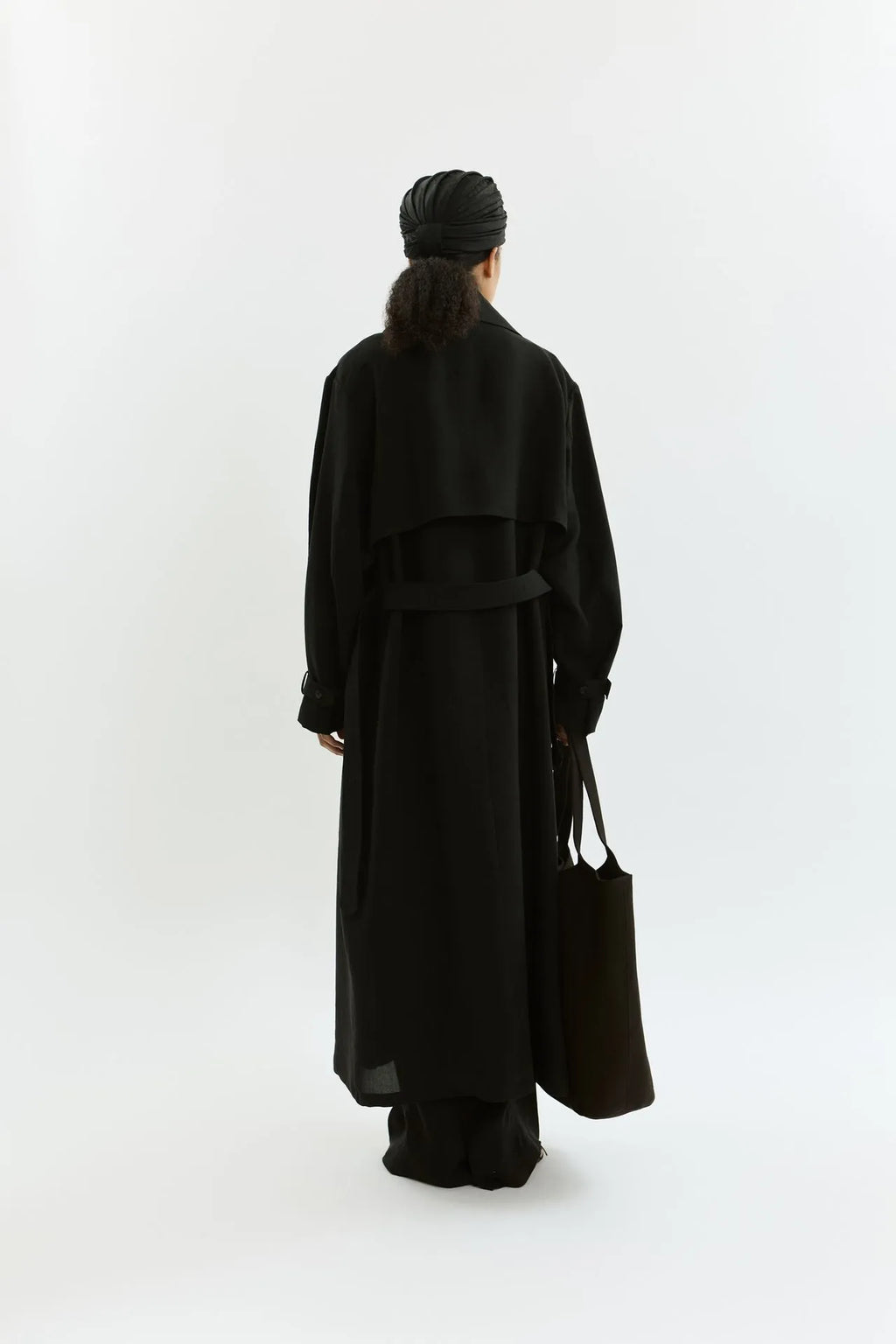 Riley trench coat | Black - Linen silk blend