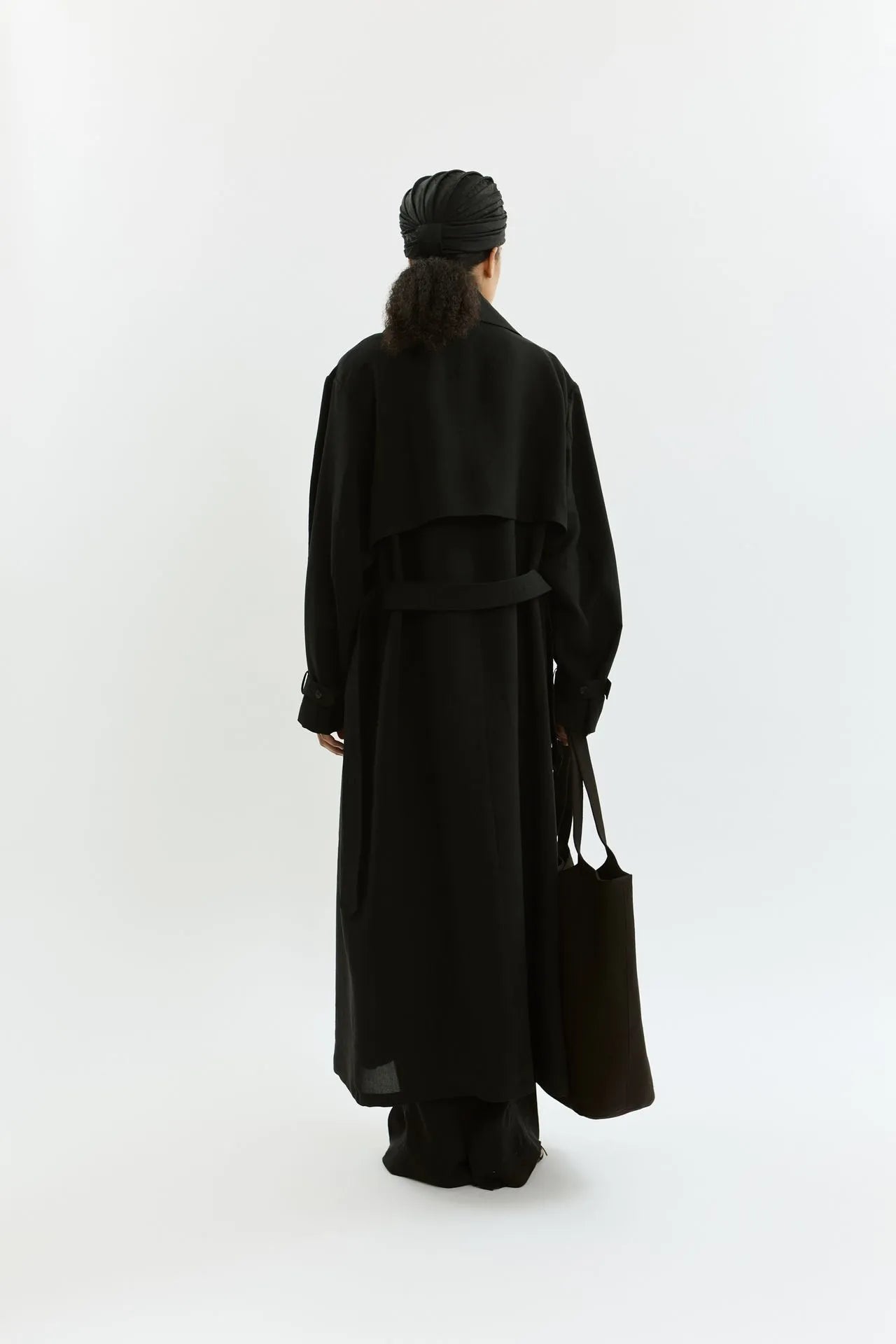 Riley trench coat | Black - Linen silk blend