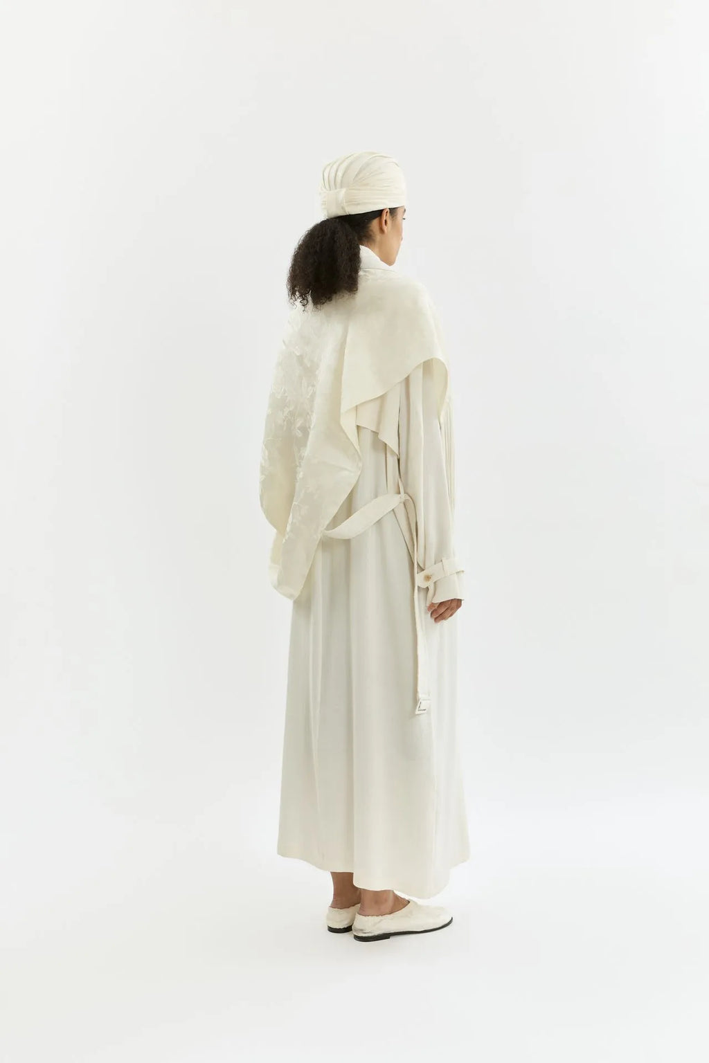 Riley trench coat | Cream - Linen silk blend