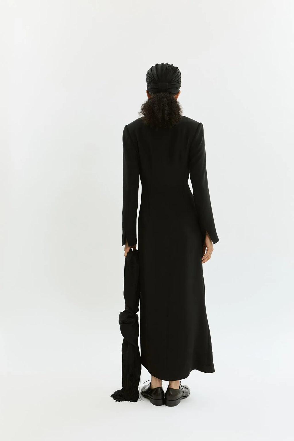 Rose blazer dress | Black - Crepe silk