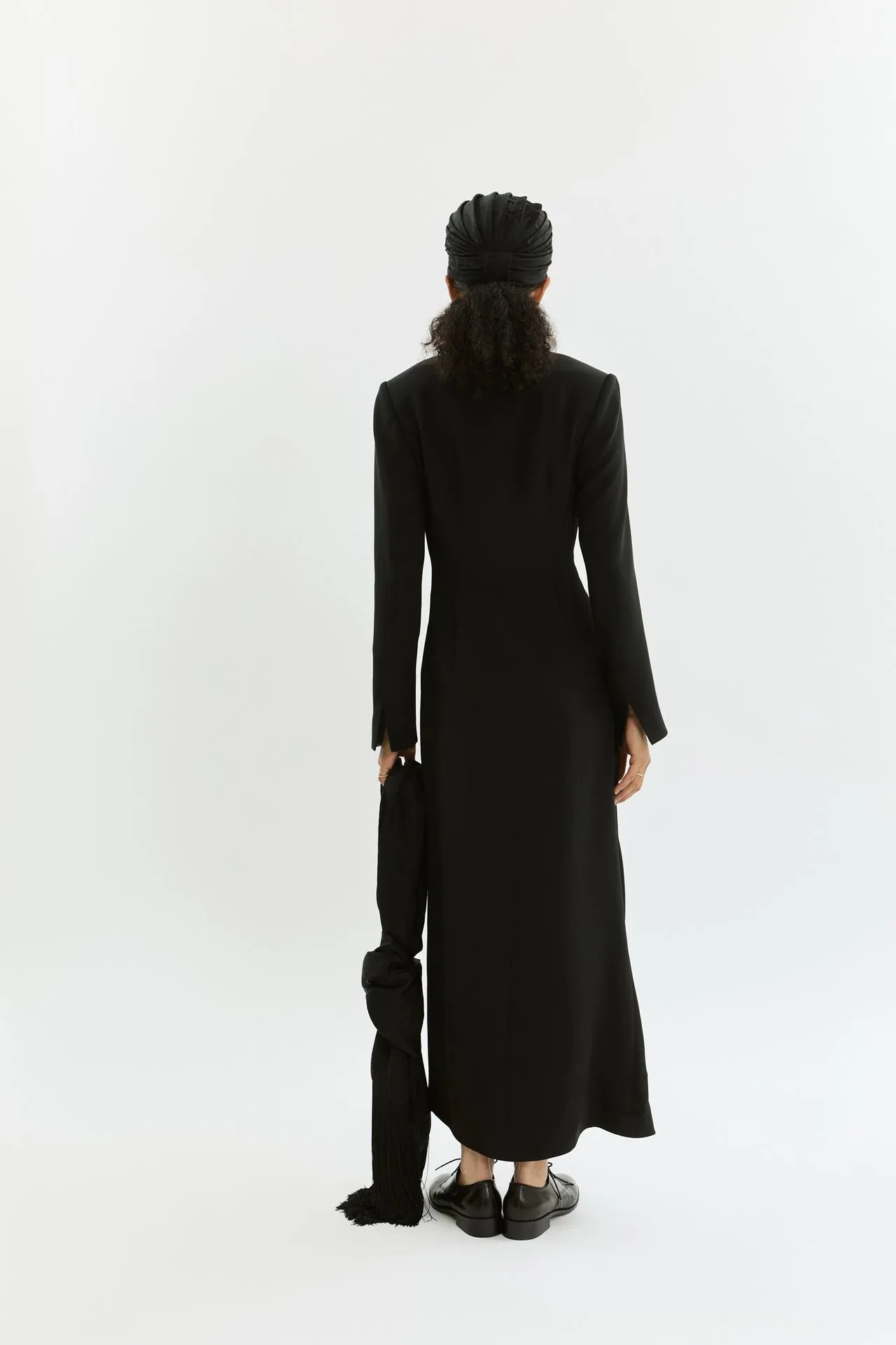 Rose blazer dress | Black - Crepe silk