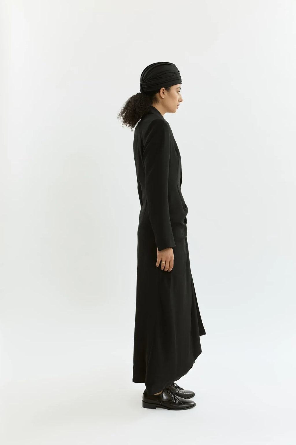 Rose blazer dress | Black - Crepe silk