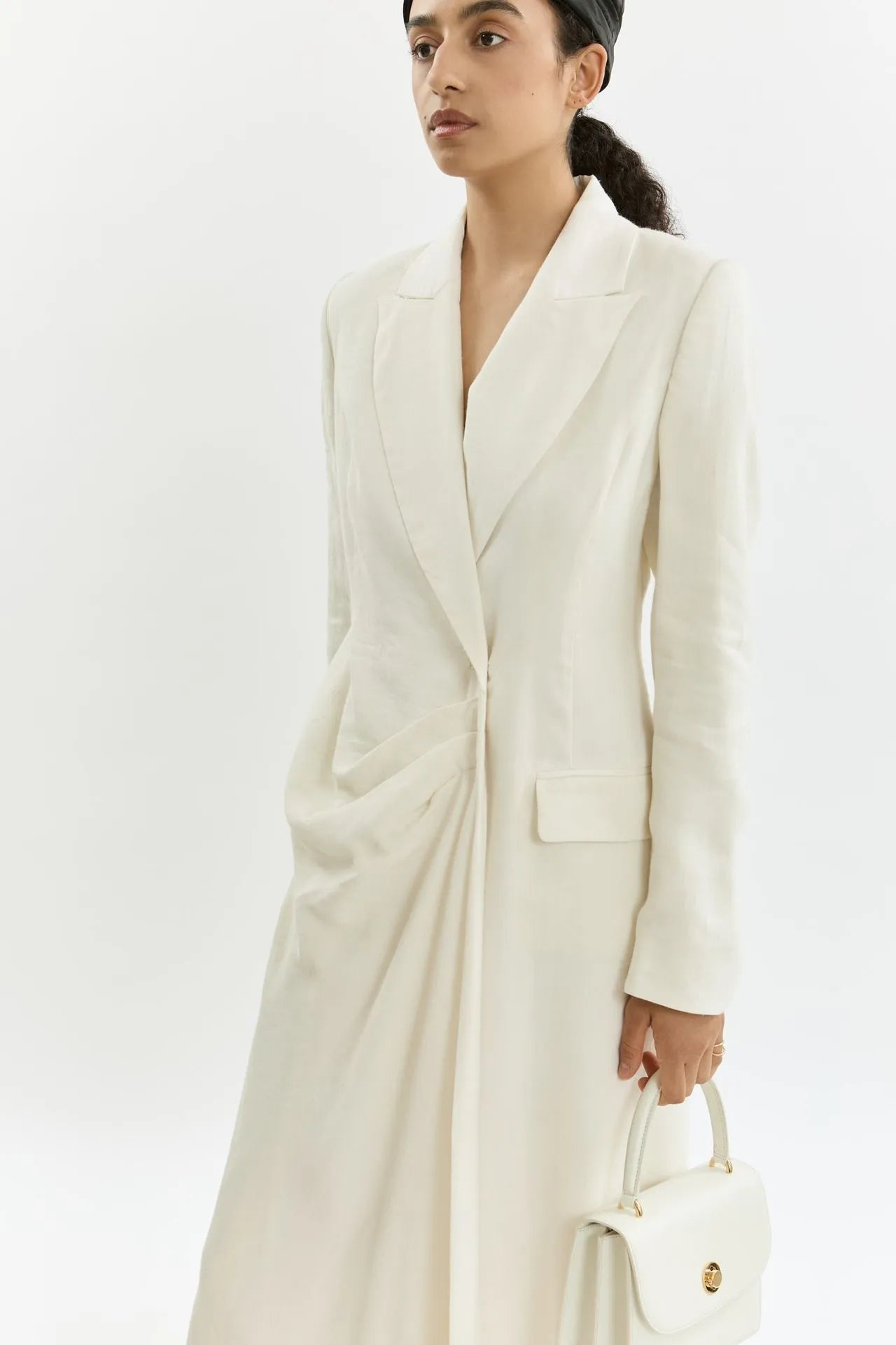 Rose blazer dress | Cream - Linen silk blend