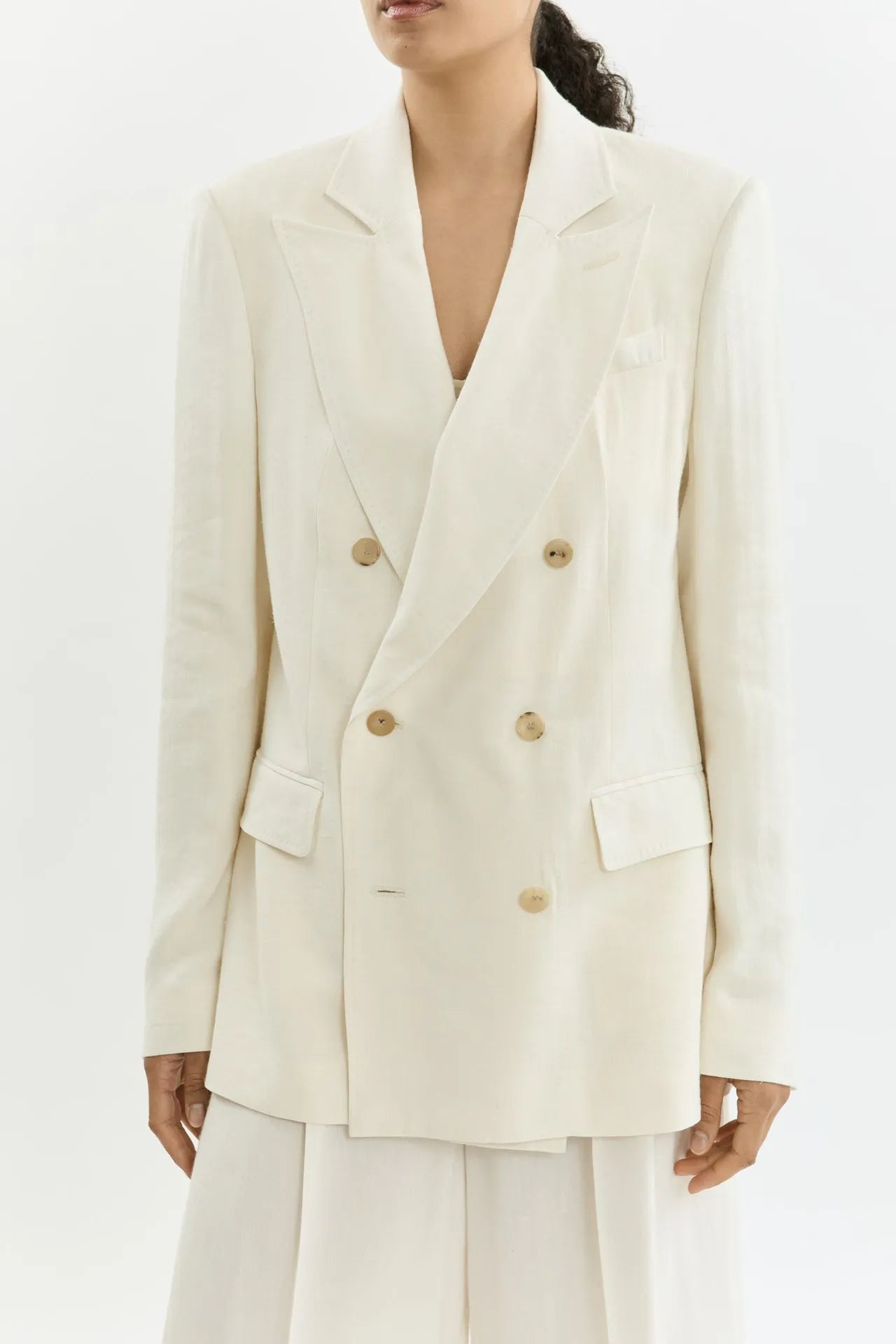 Sasha blazer | Cream - Linen silk blend