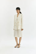 Sasha blazer | Cream - Linen silk blend