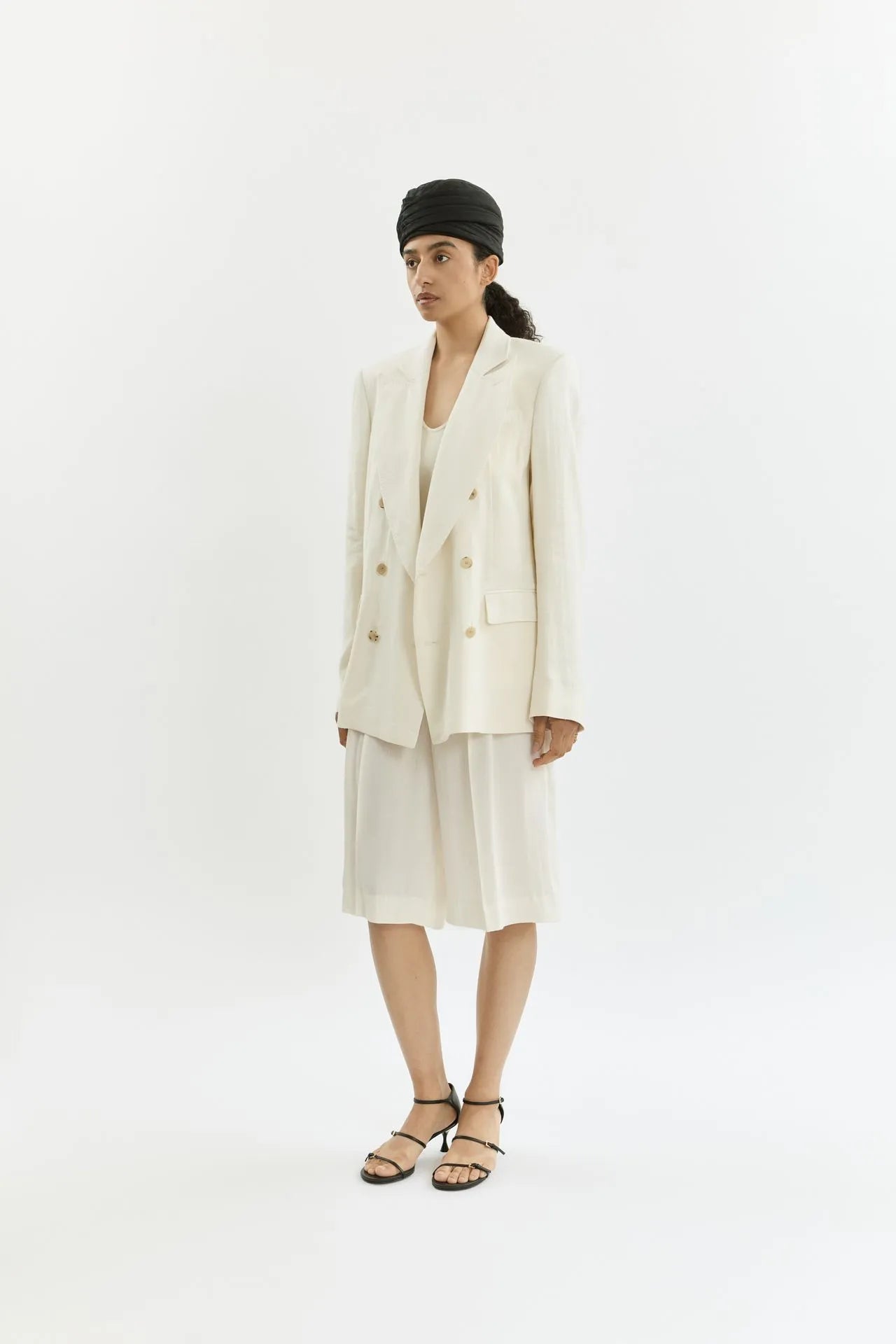 Sasha blazer | Cream - Linen silk blend