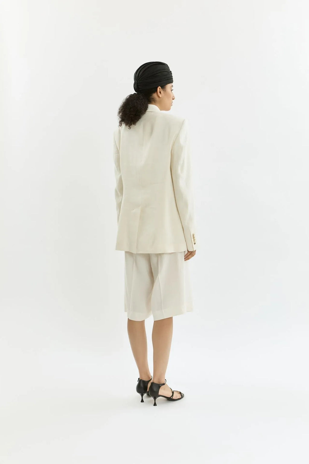 Sasha blazer | Cream - Linen silk blend