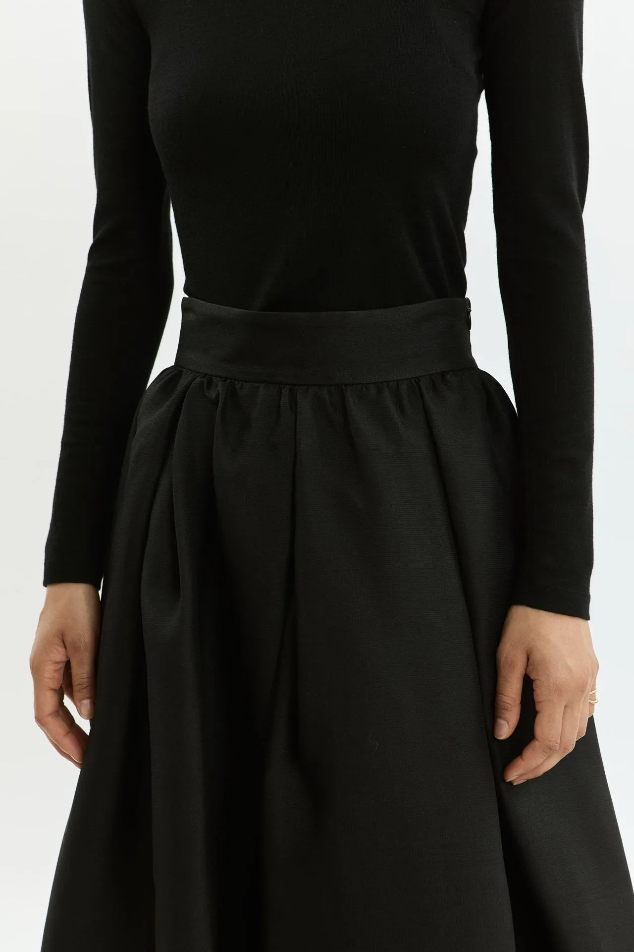 Shiloh skirt | Black - Cotton silk blend
