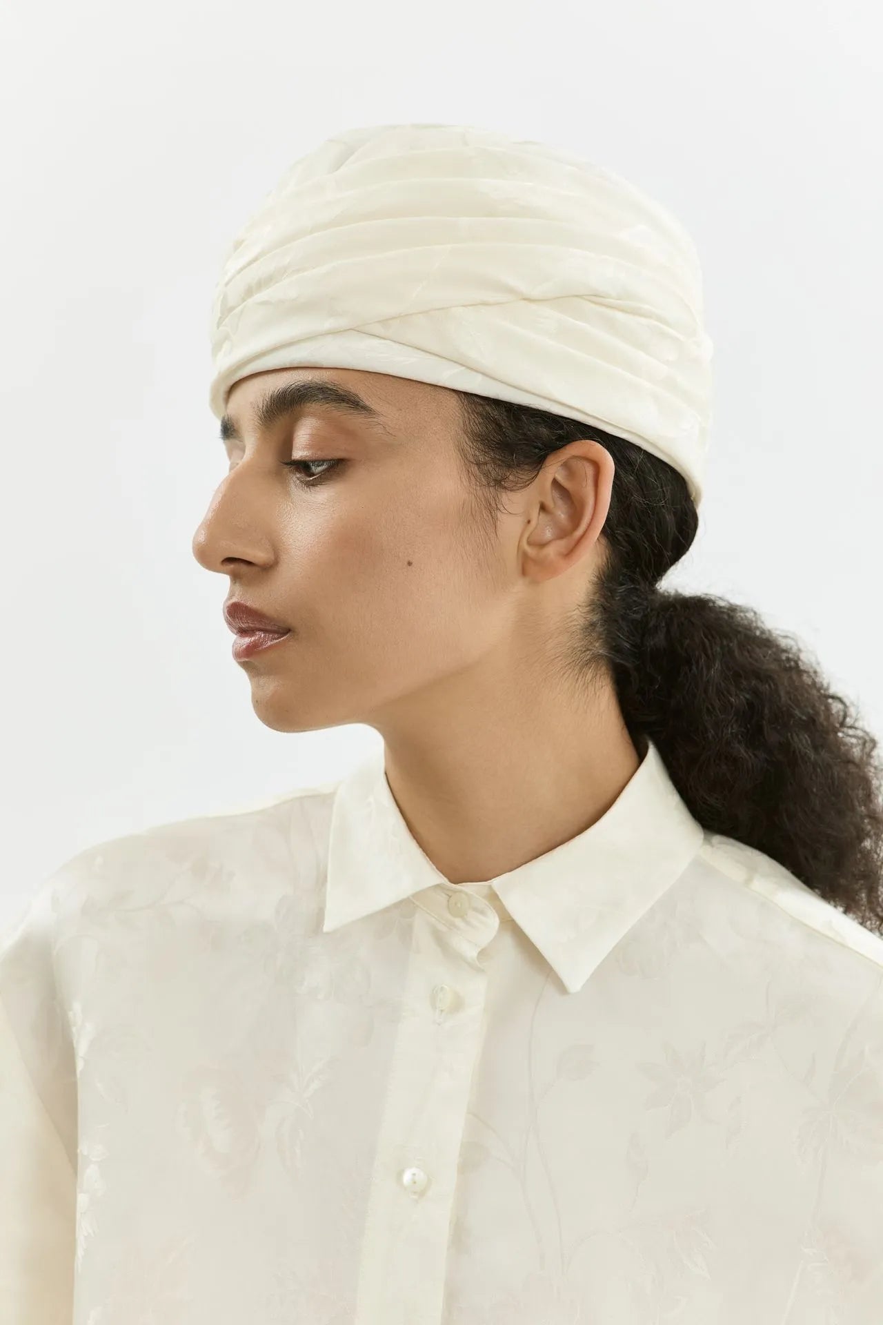 Tahia hat | Cream - Viscose silk blend
