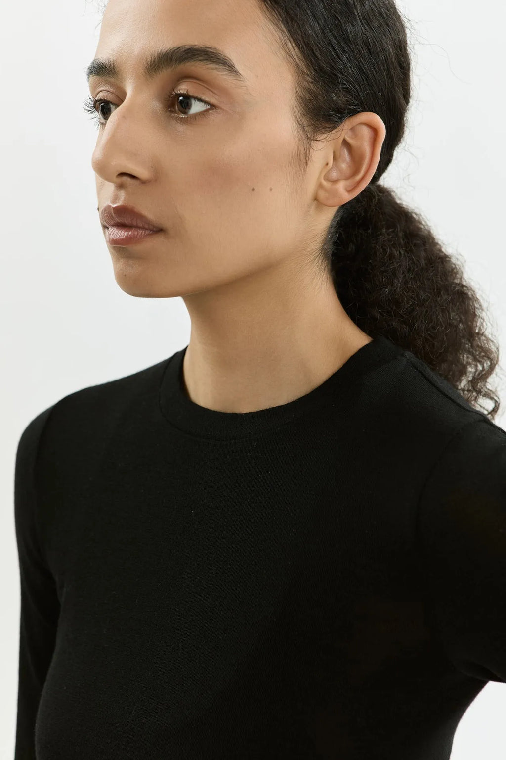 Vicky T-shirt | Black - Merino silk jersey