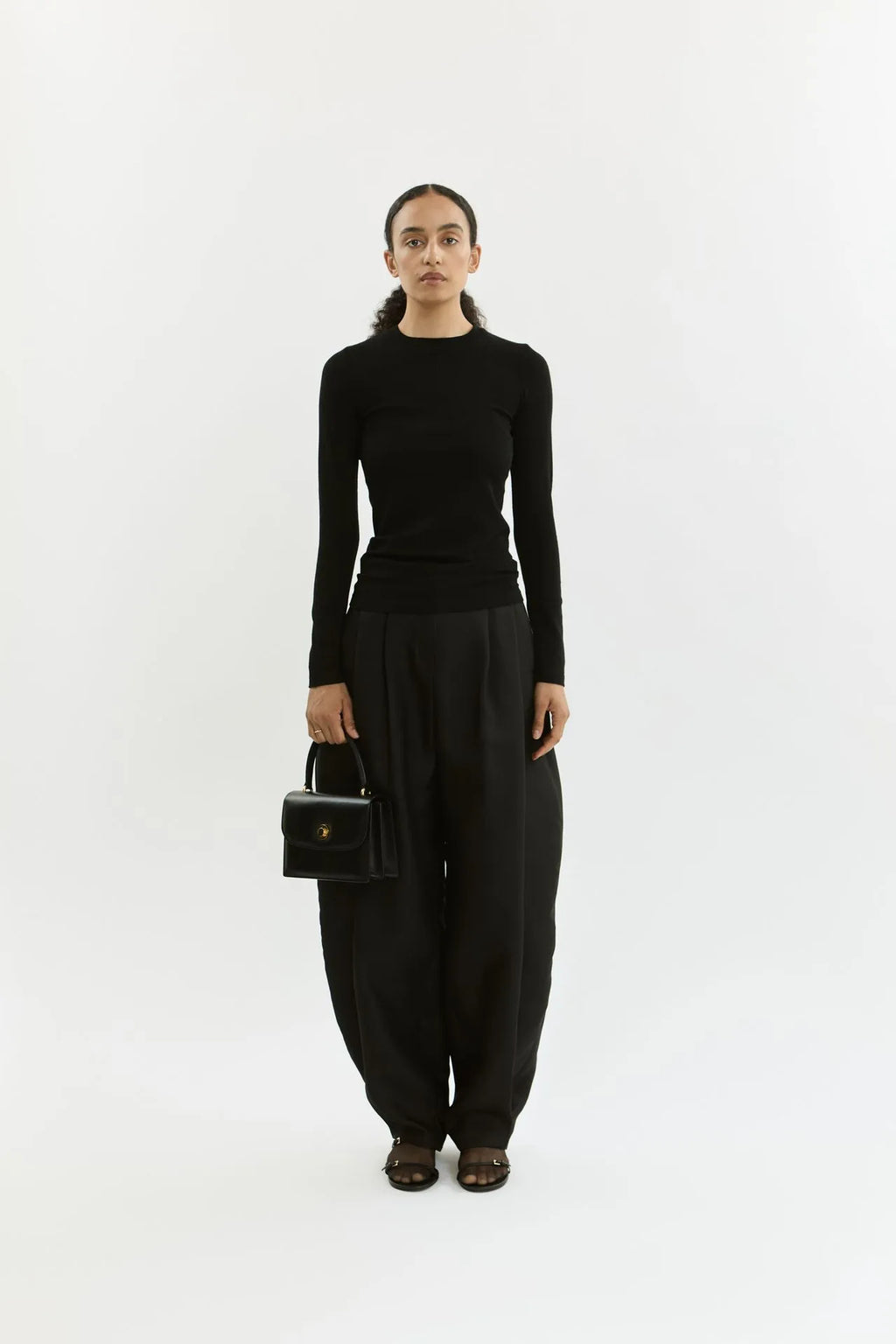 Vicky T-shirt | Black - Merino silk jersey