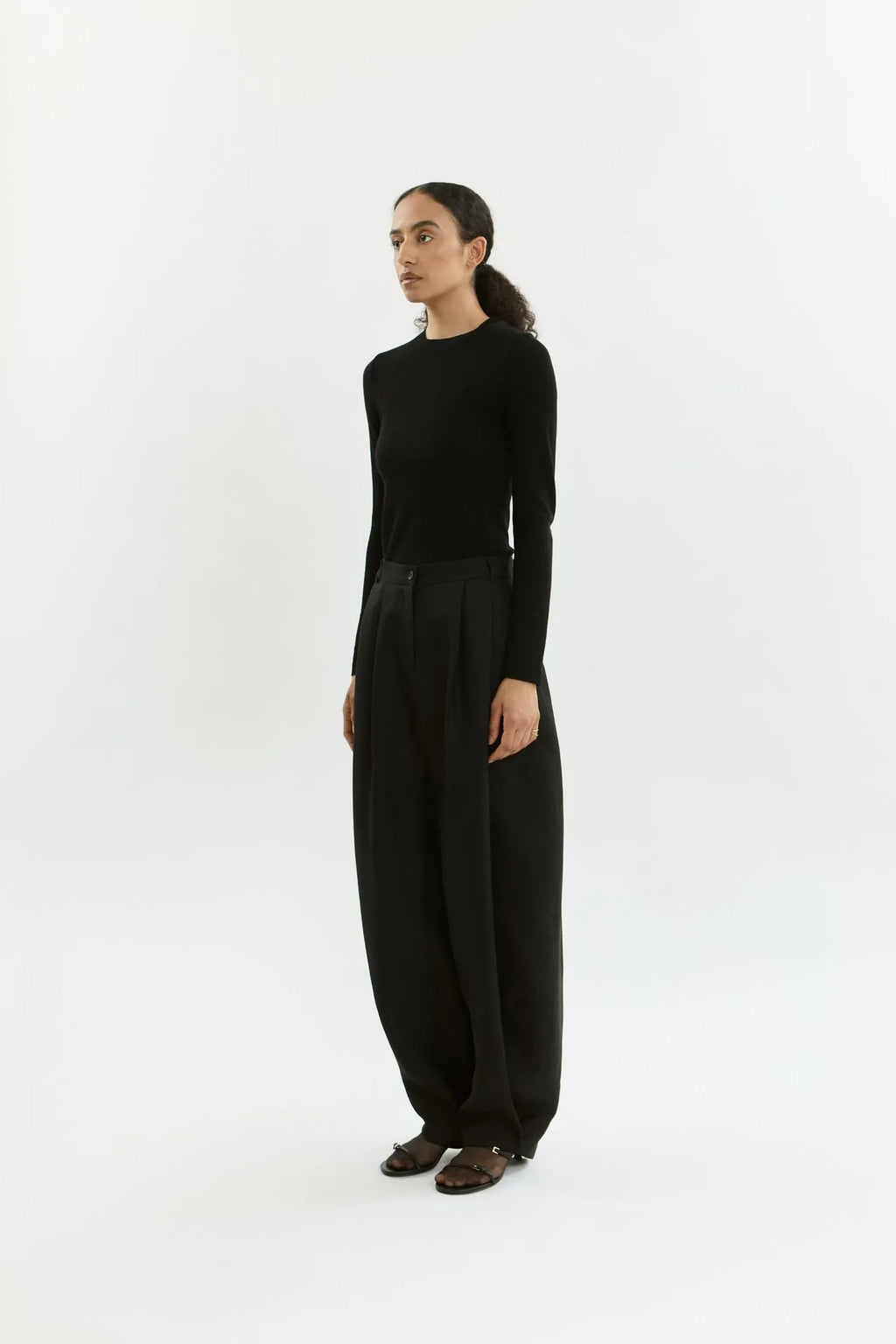 Vicky T-shirt | Black - Merino silk jersey