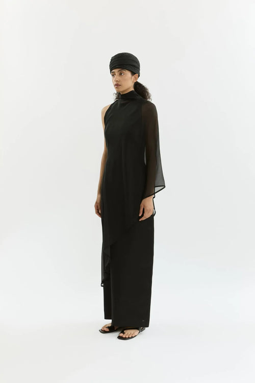 Anette Dress | Black - Organza silk