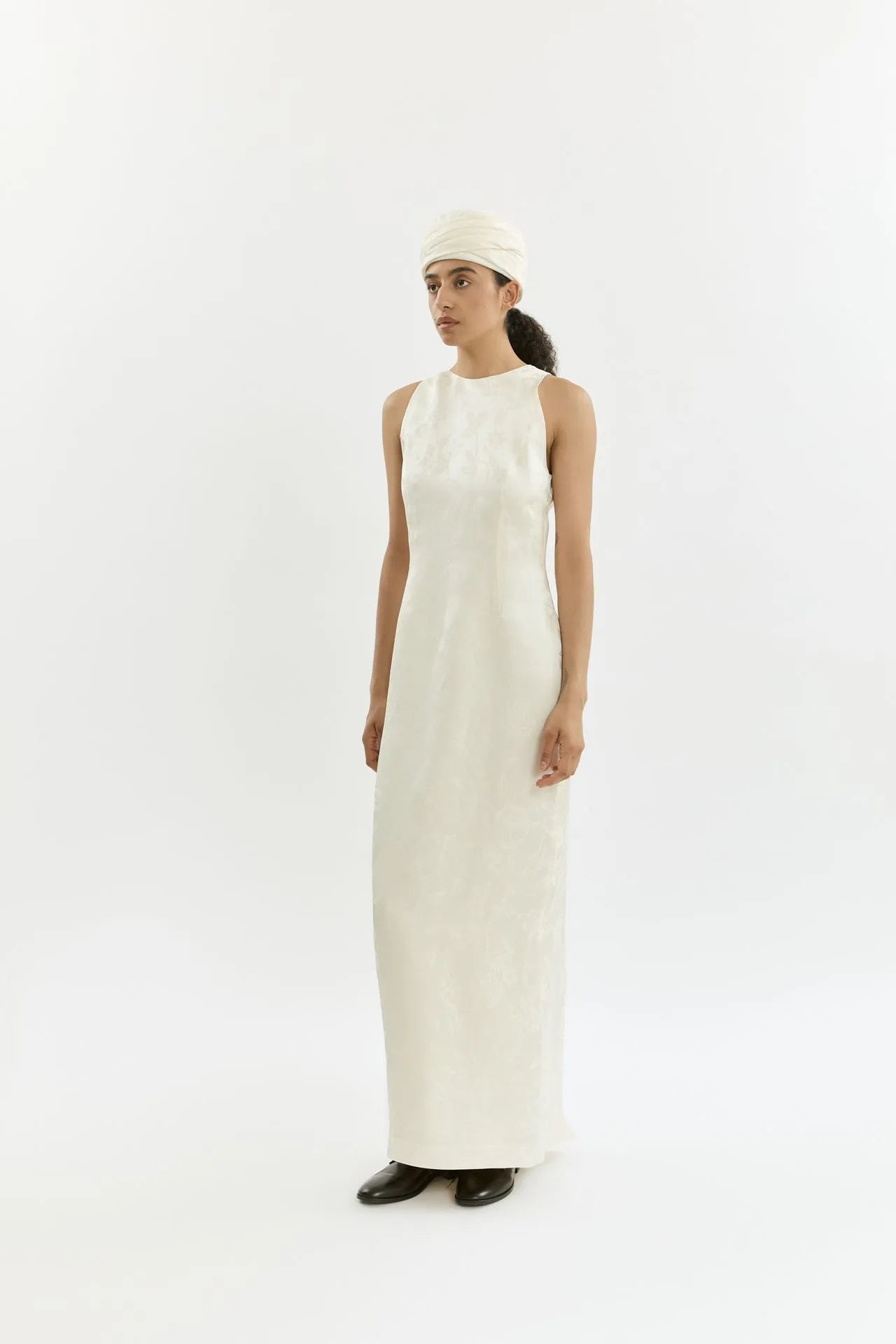 Anette Dress | Cream - Jacquard