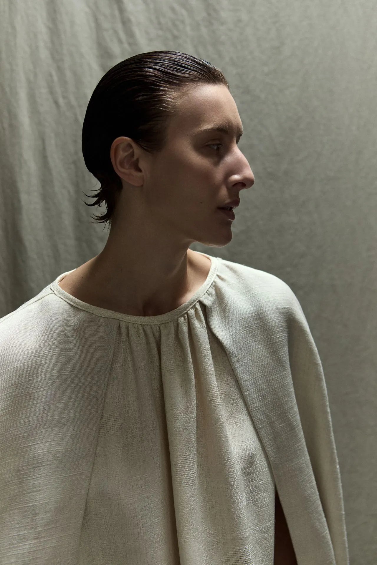 Bruna dress | Cream - Jute silk blend