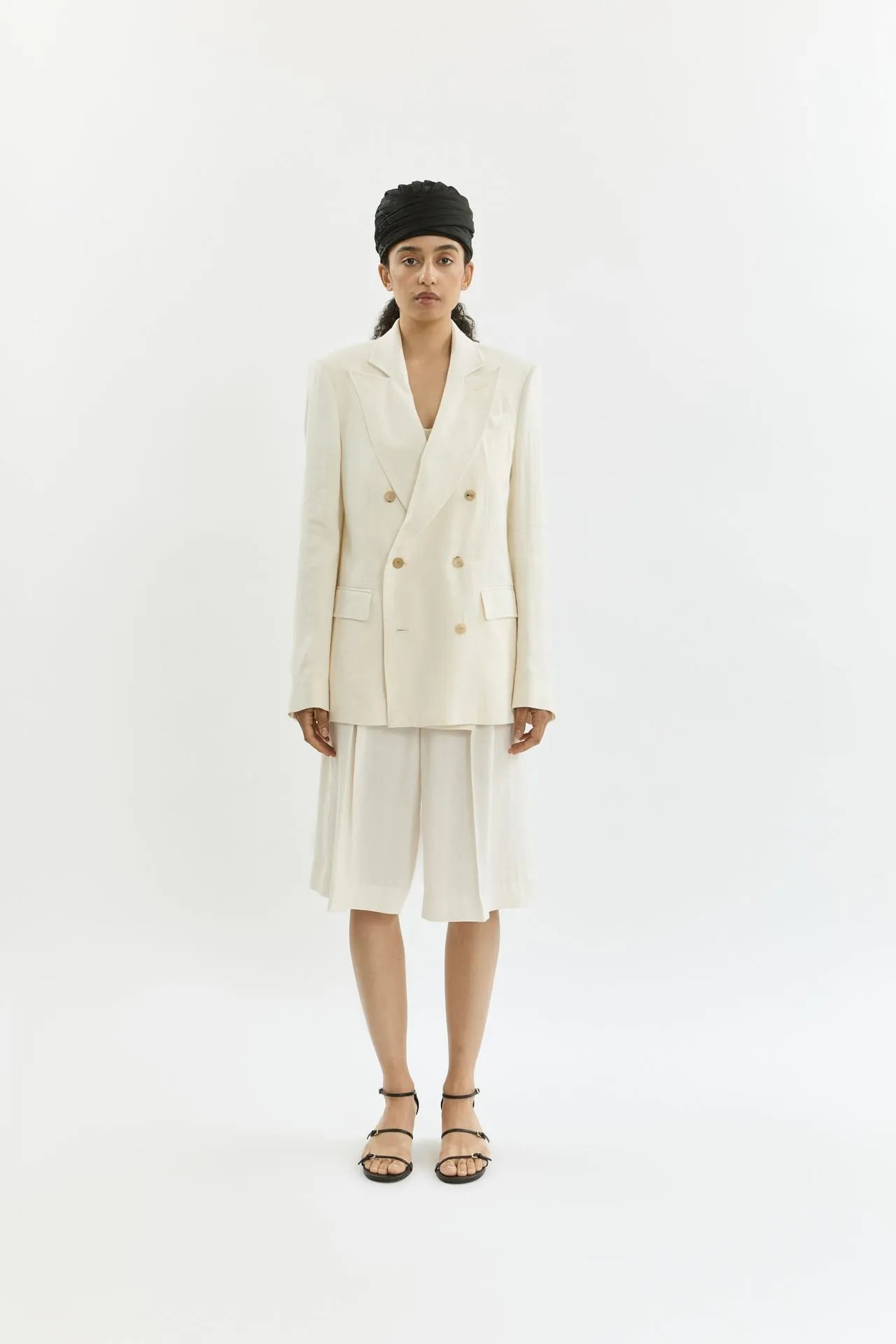 Sasha blazer | Cream - Linen silk blend