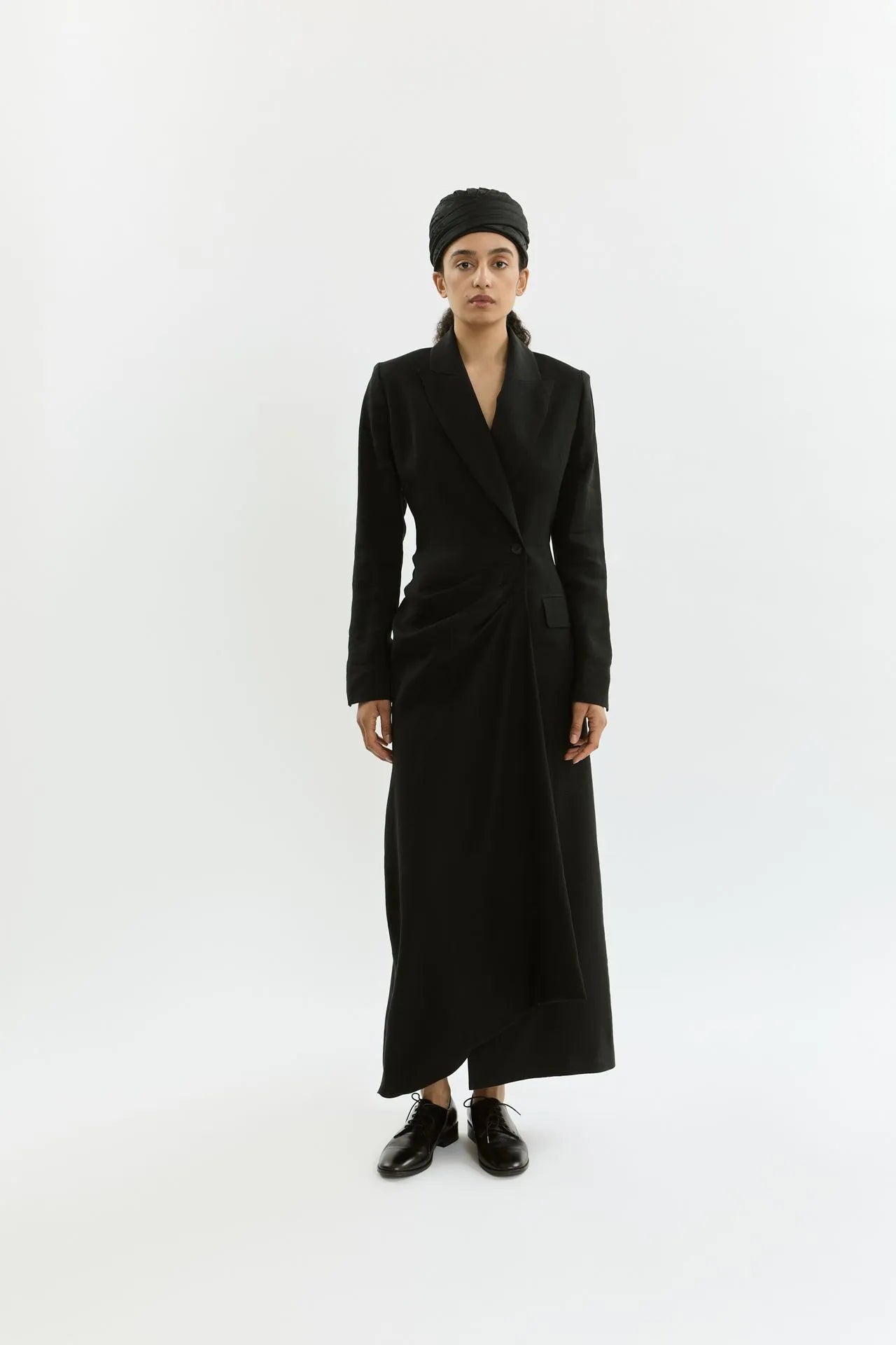 Rose blazer dress | Black - Linen silk blend