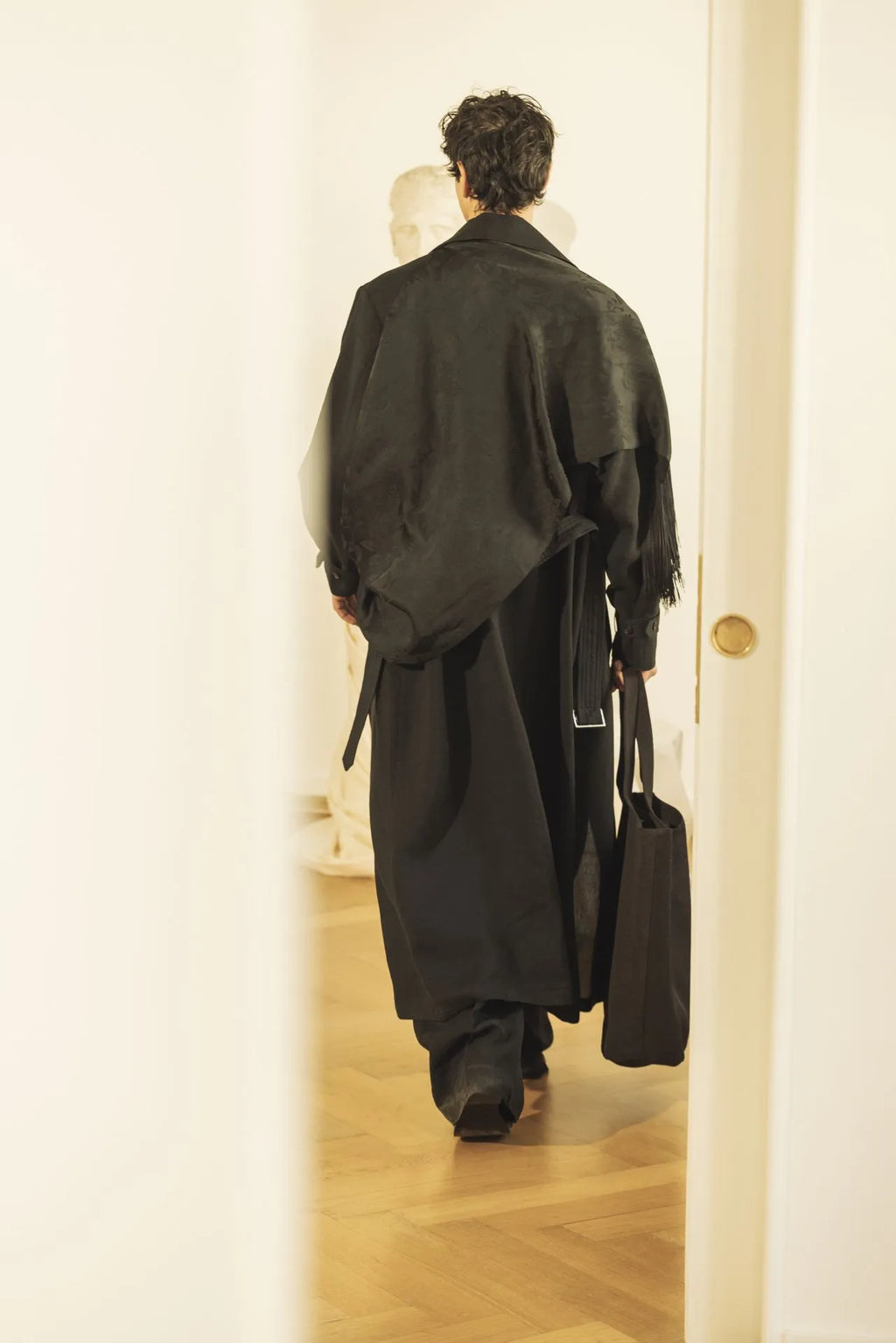 Riley trench coat | Black - Linen silk blend