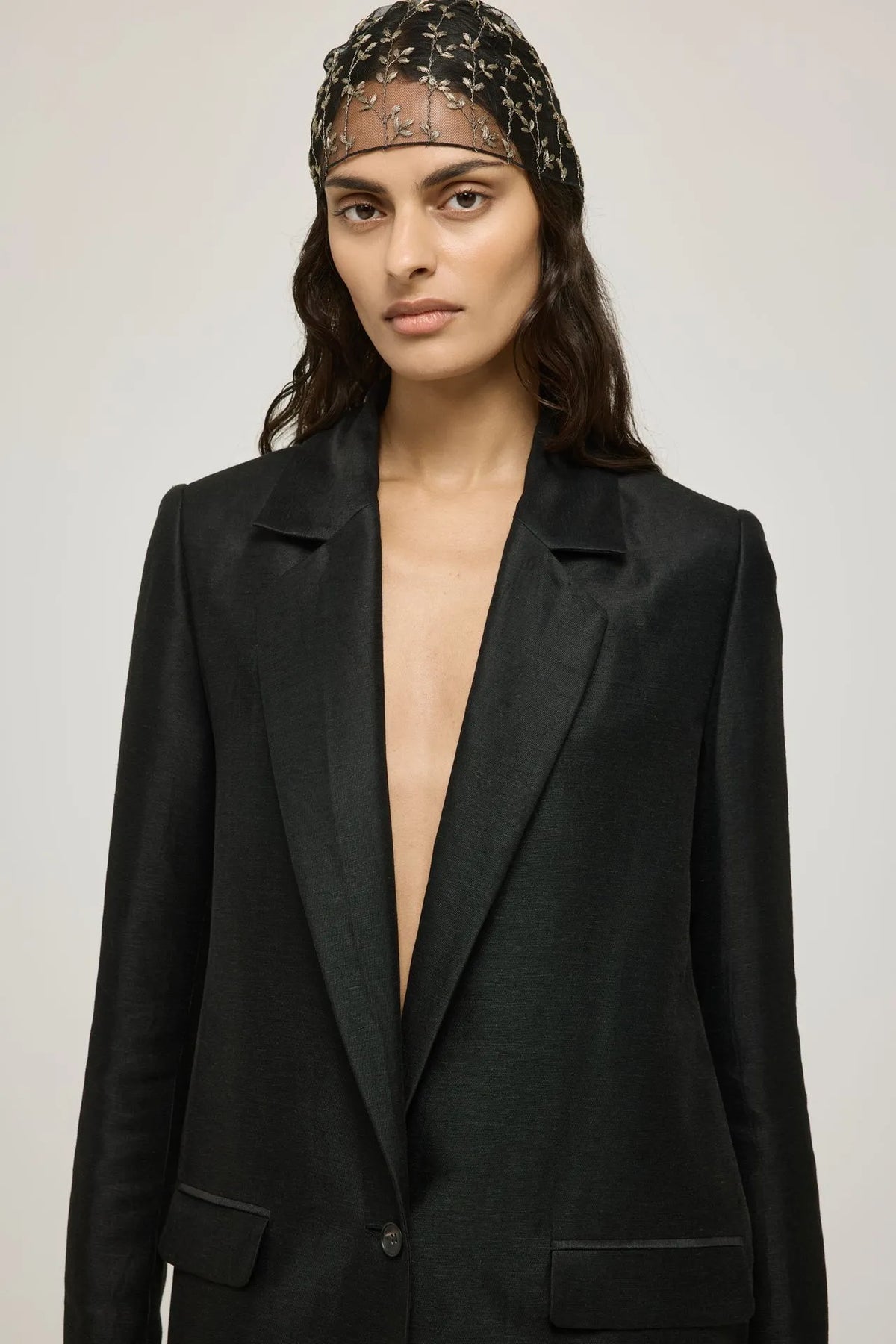 Brielle blazer | Black - Linen viscose blend