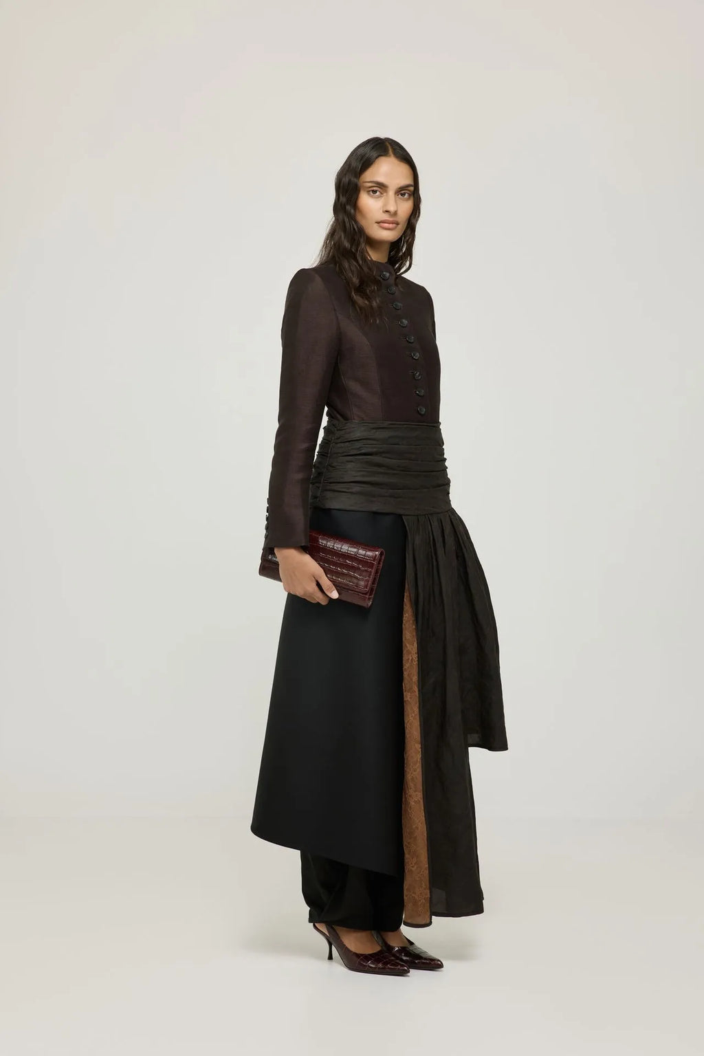 Calista belt | Black print - Mud silk