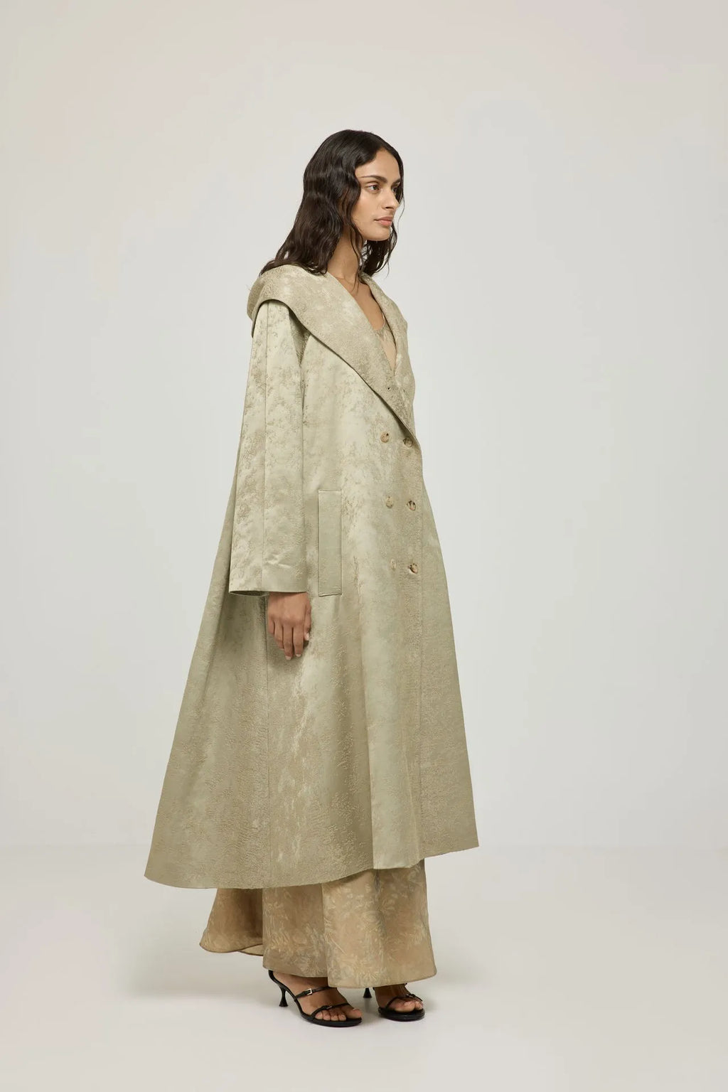 Vivian coat | Gold - Viscose blend