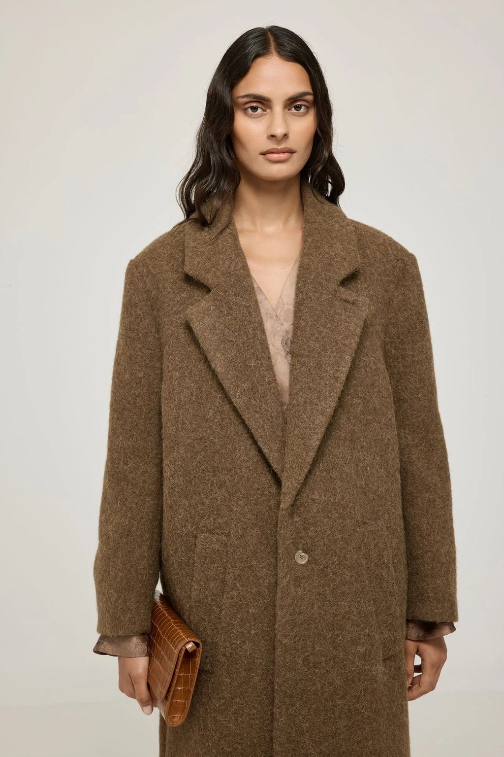 Rowan coat | Brown - Alpaca wool