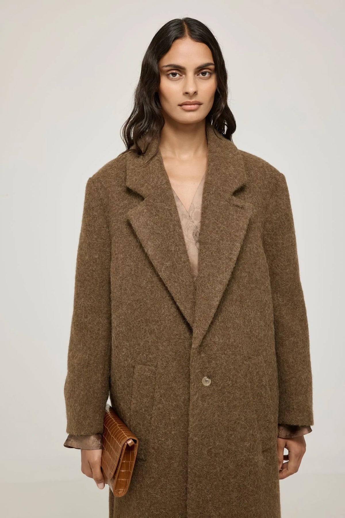Rowan coat | Brown - Alpaca wool