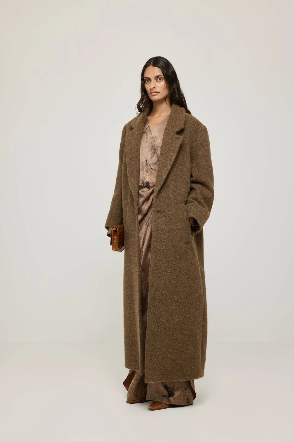 Rowan coat | Brown - Alpaca wool