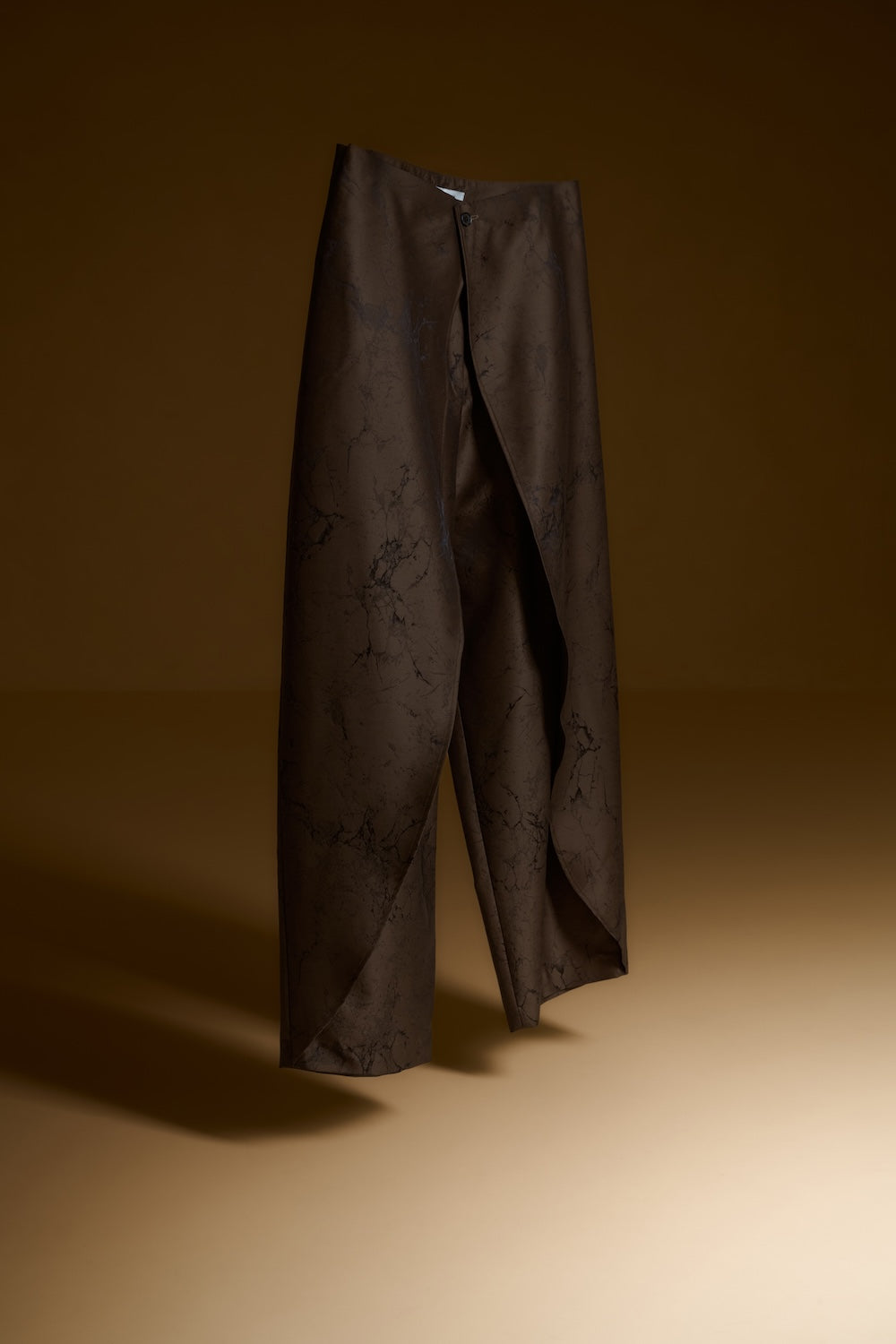 Nika trousers | Khaki jacquard - Wool silk blend