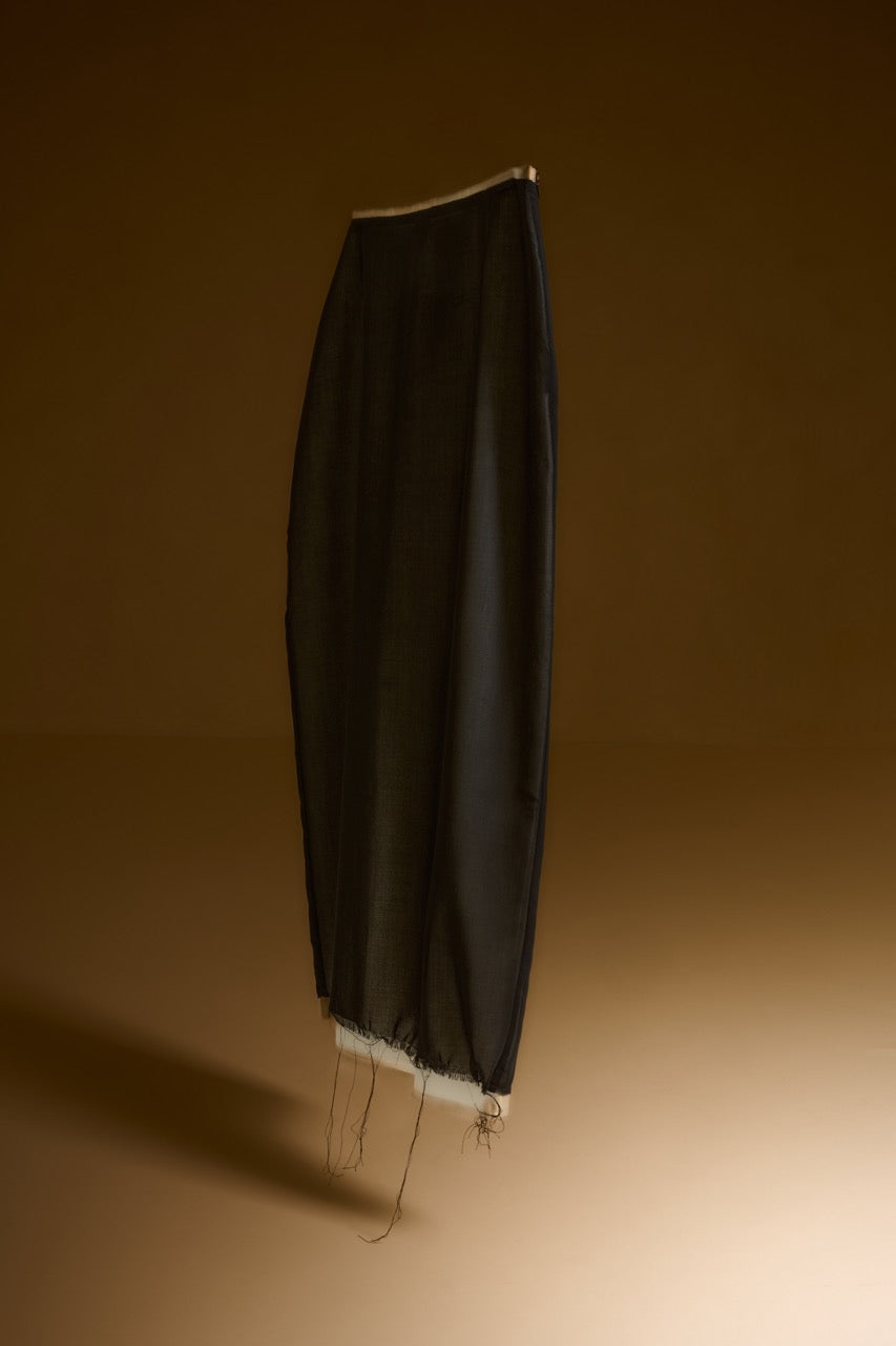 Alvida skirt raw | Black off white - Virgin wool