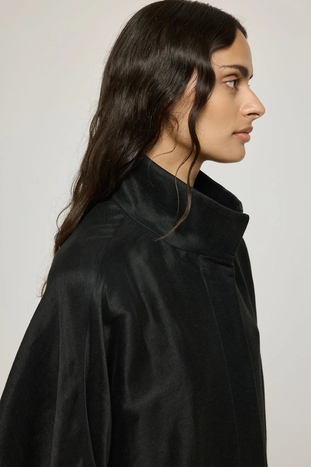 Kourtney coat | Black - Linen viscose blend