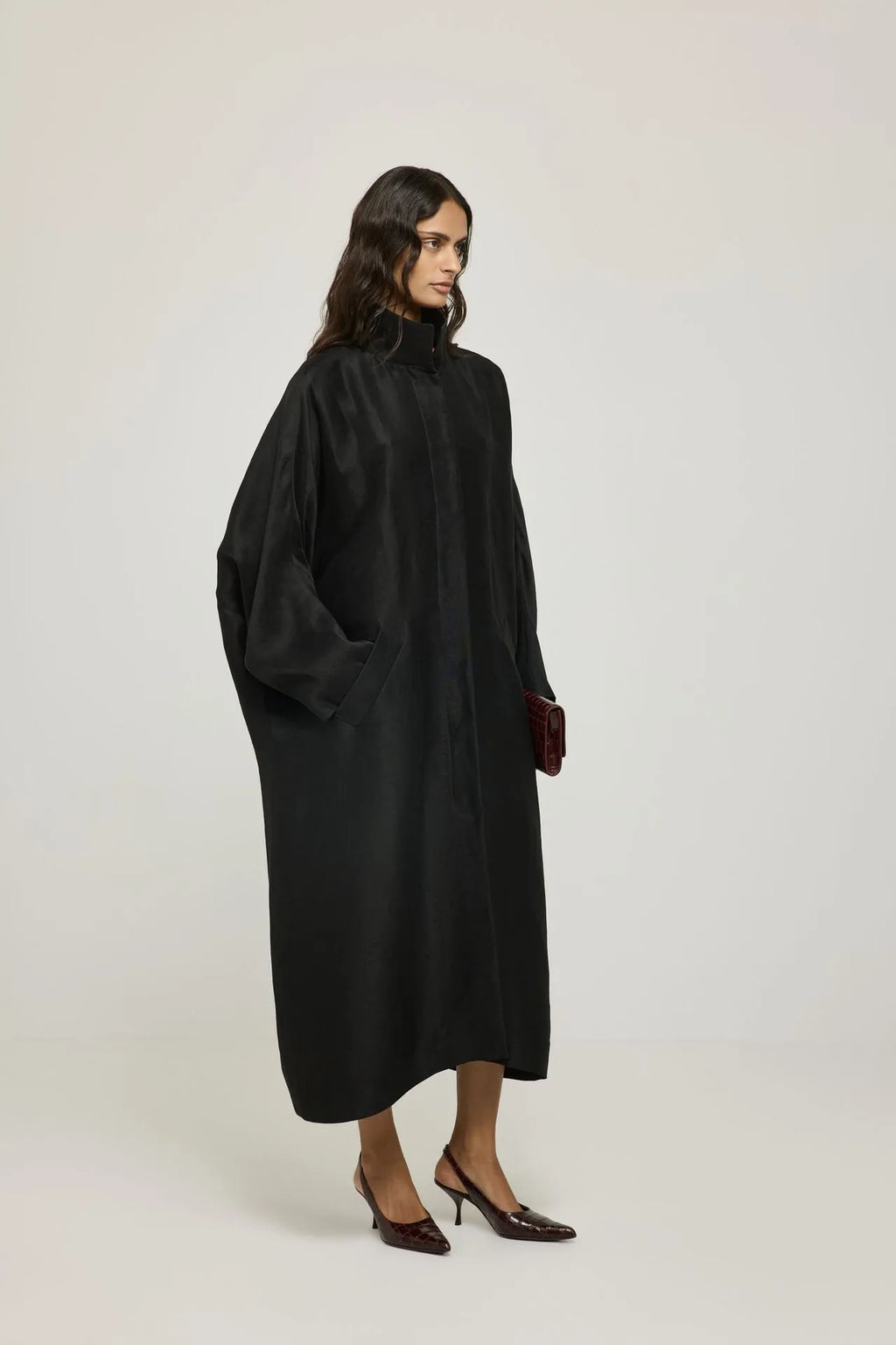 Kourtney coat | Black - Linen viscose blend