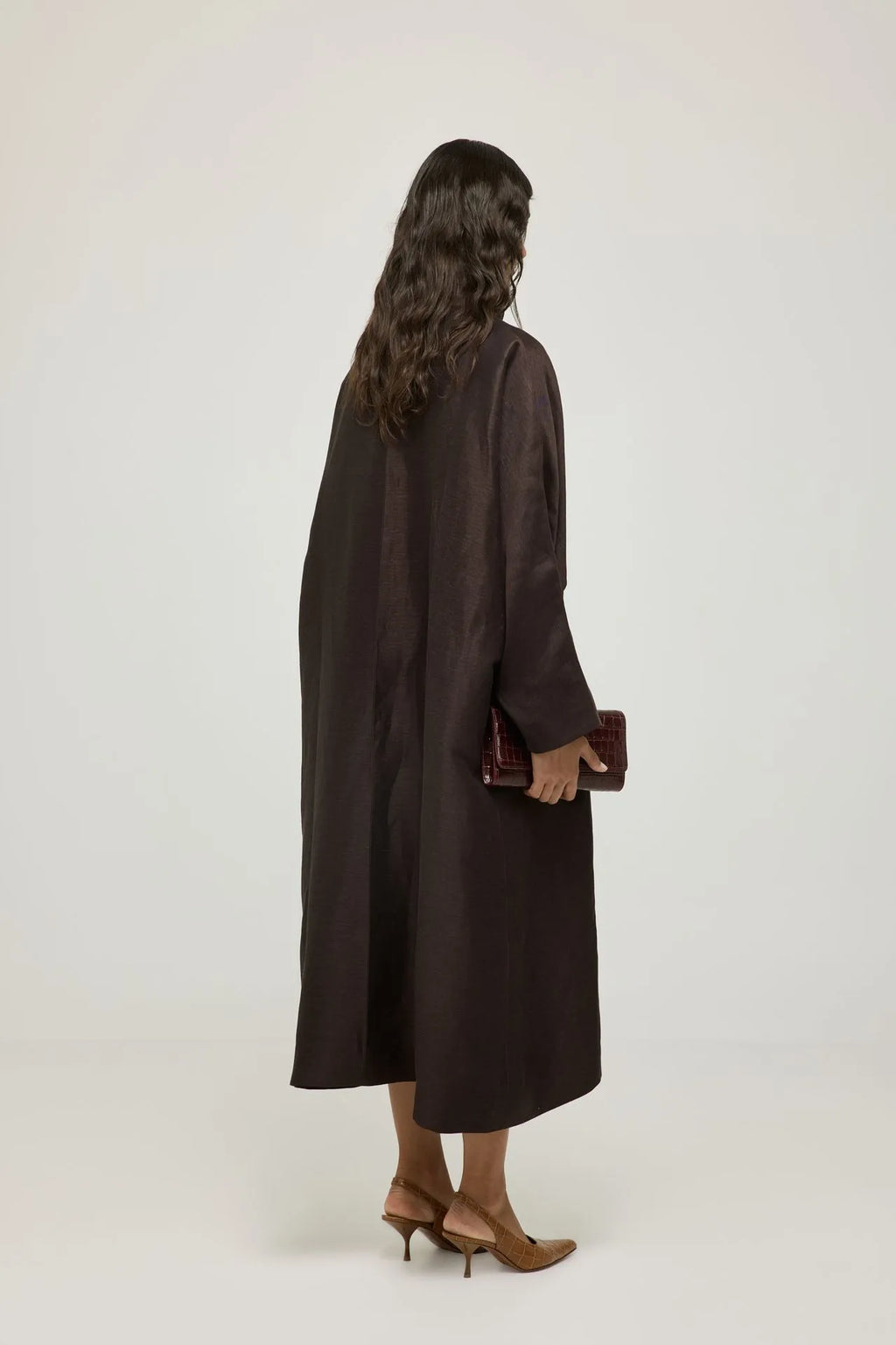 Kourtney coat | Brown - Linen viscose blend