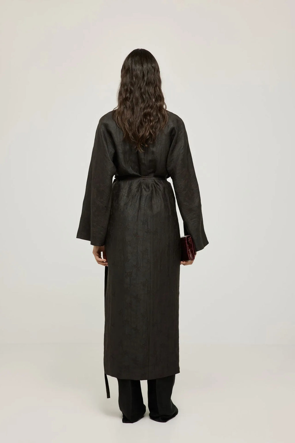 Haruna kimono dress | Black print - Mud silk