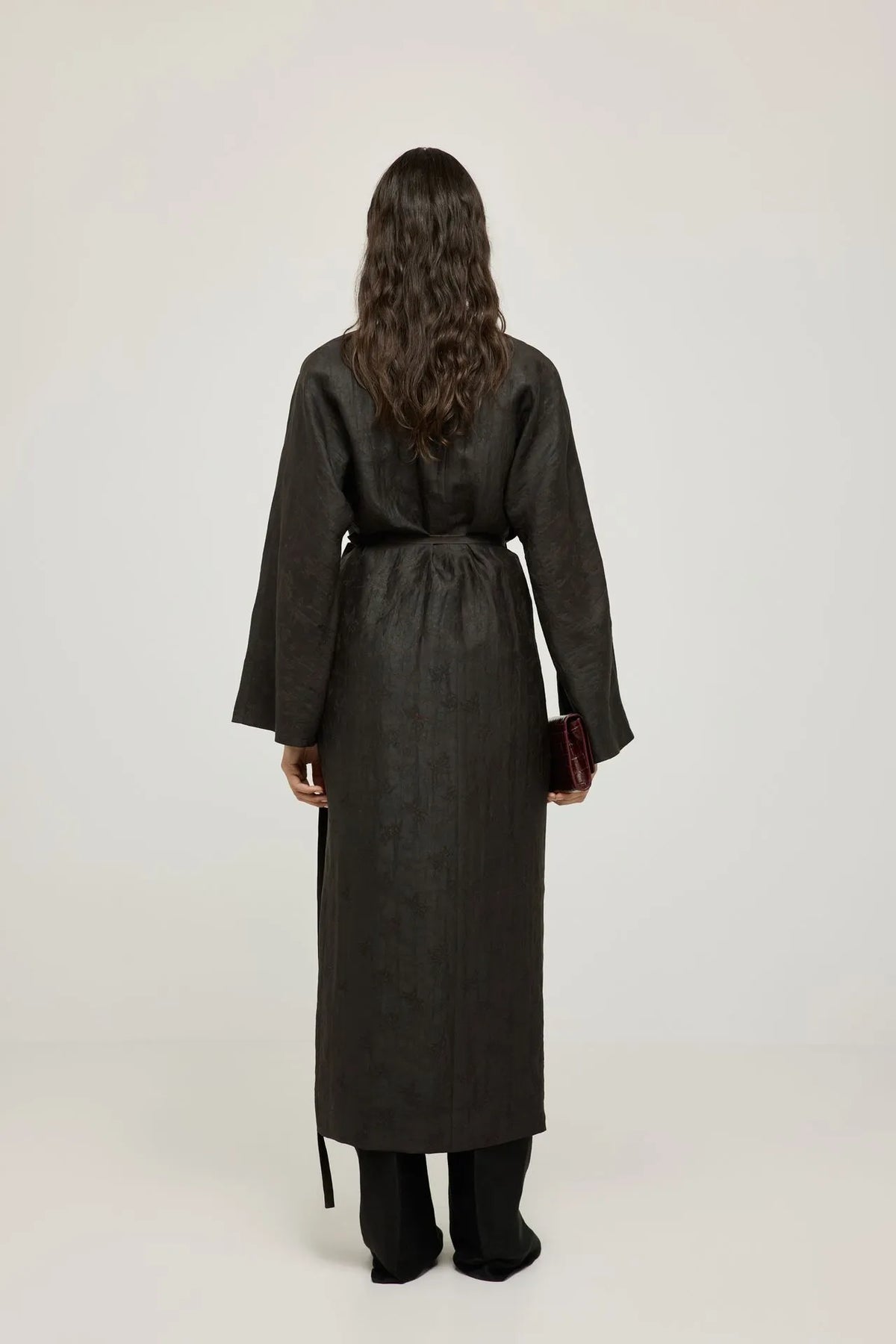 Haruna kimono dress | Black print - Mud silk