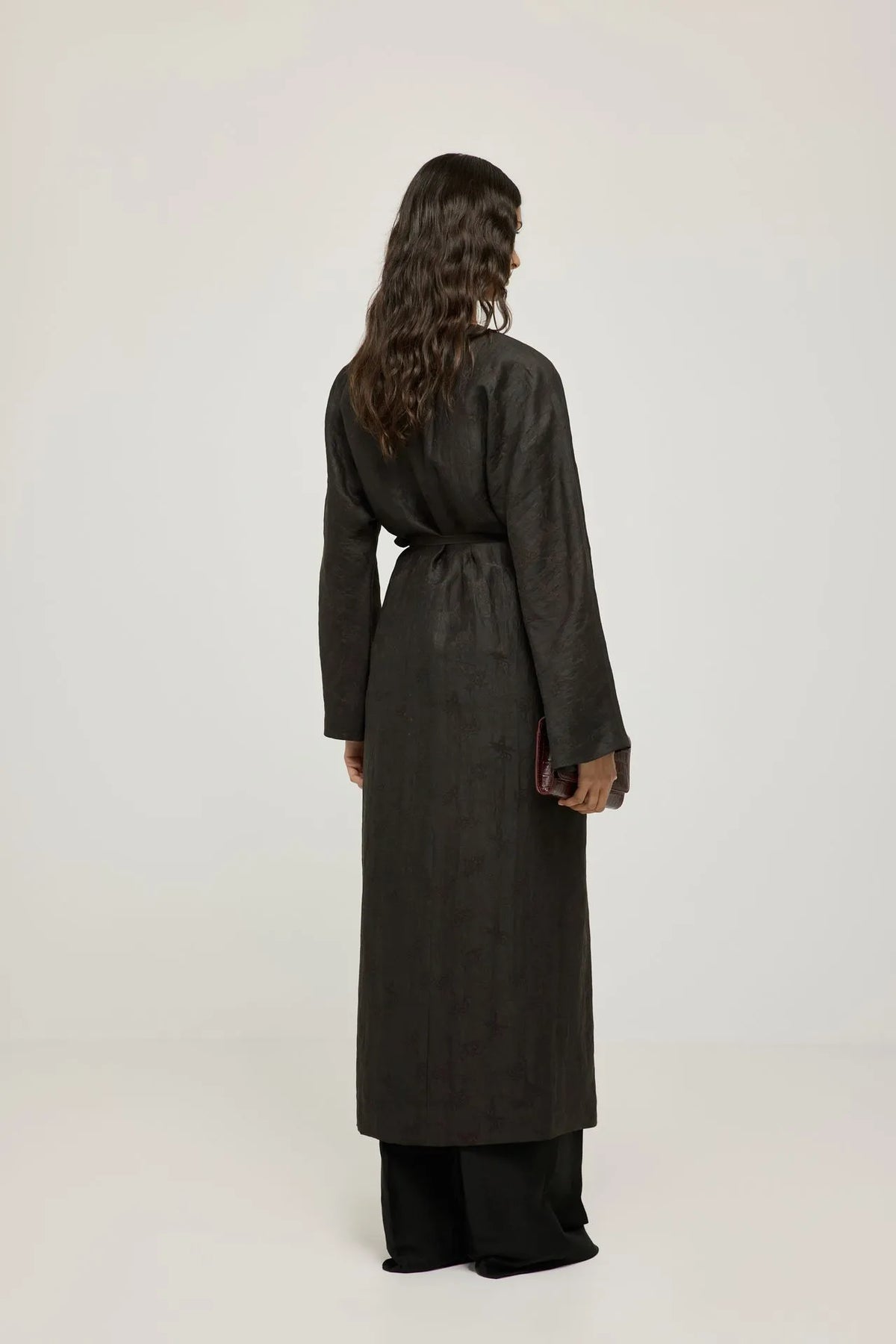 Haruna kimono dress | Black print - Mud silk