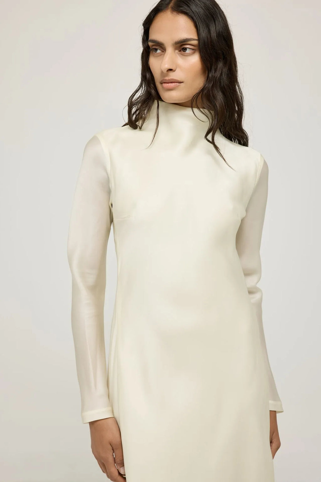 Paulette dress | Cream - Organza silk