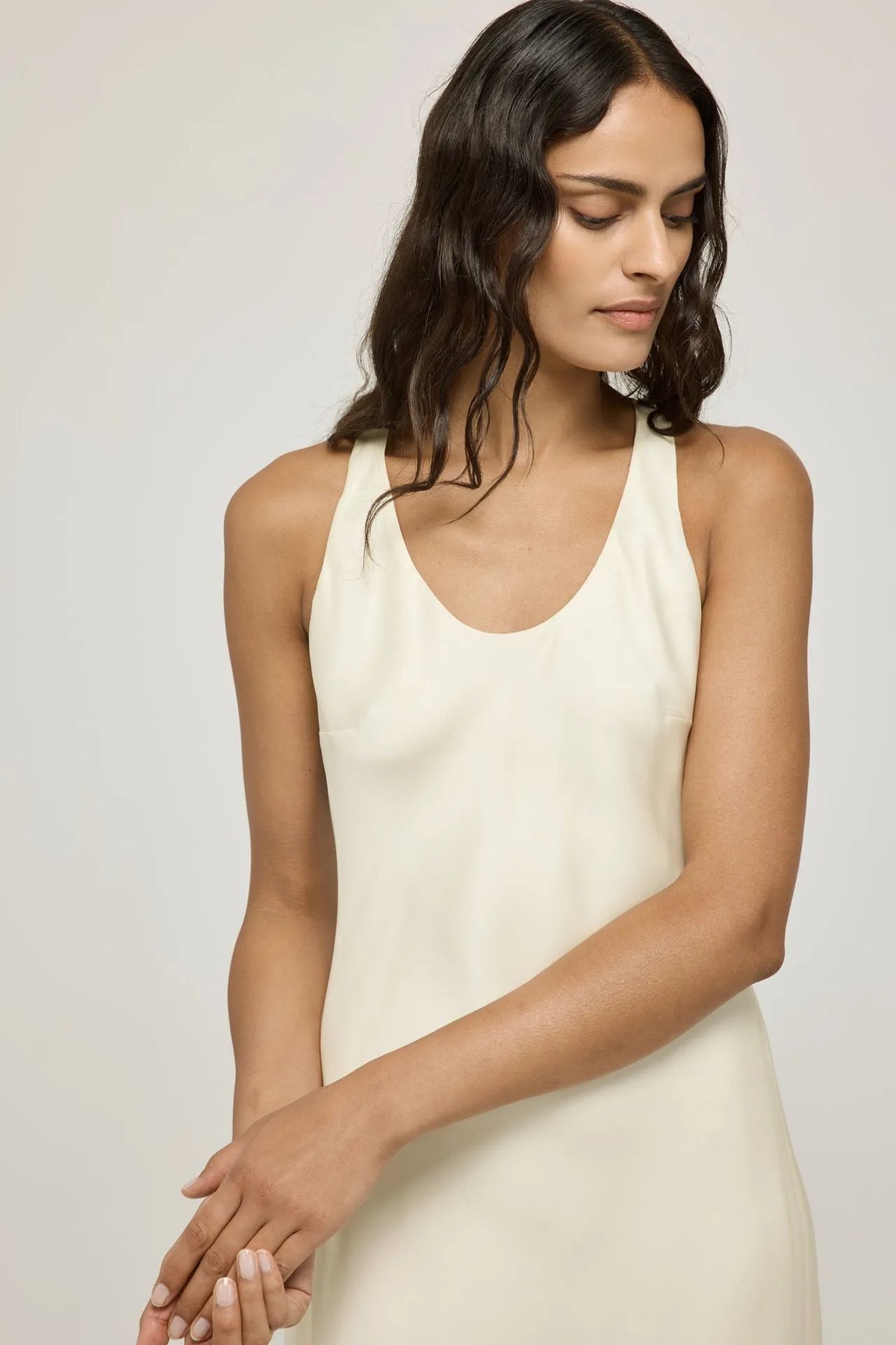 Paula dress | Cream - Organza silk