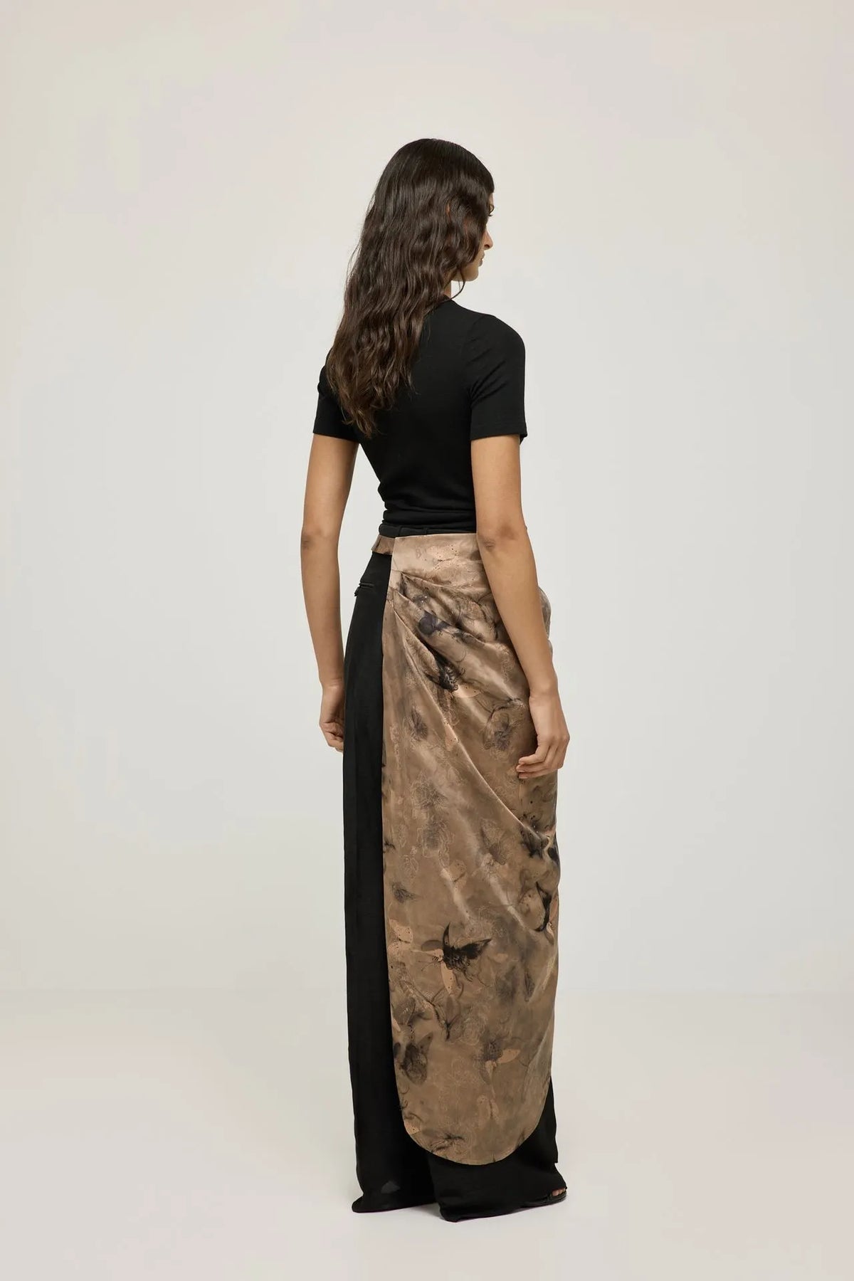 Marlena skirt | Taupe print - Mud silk