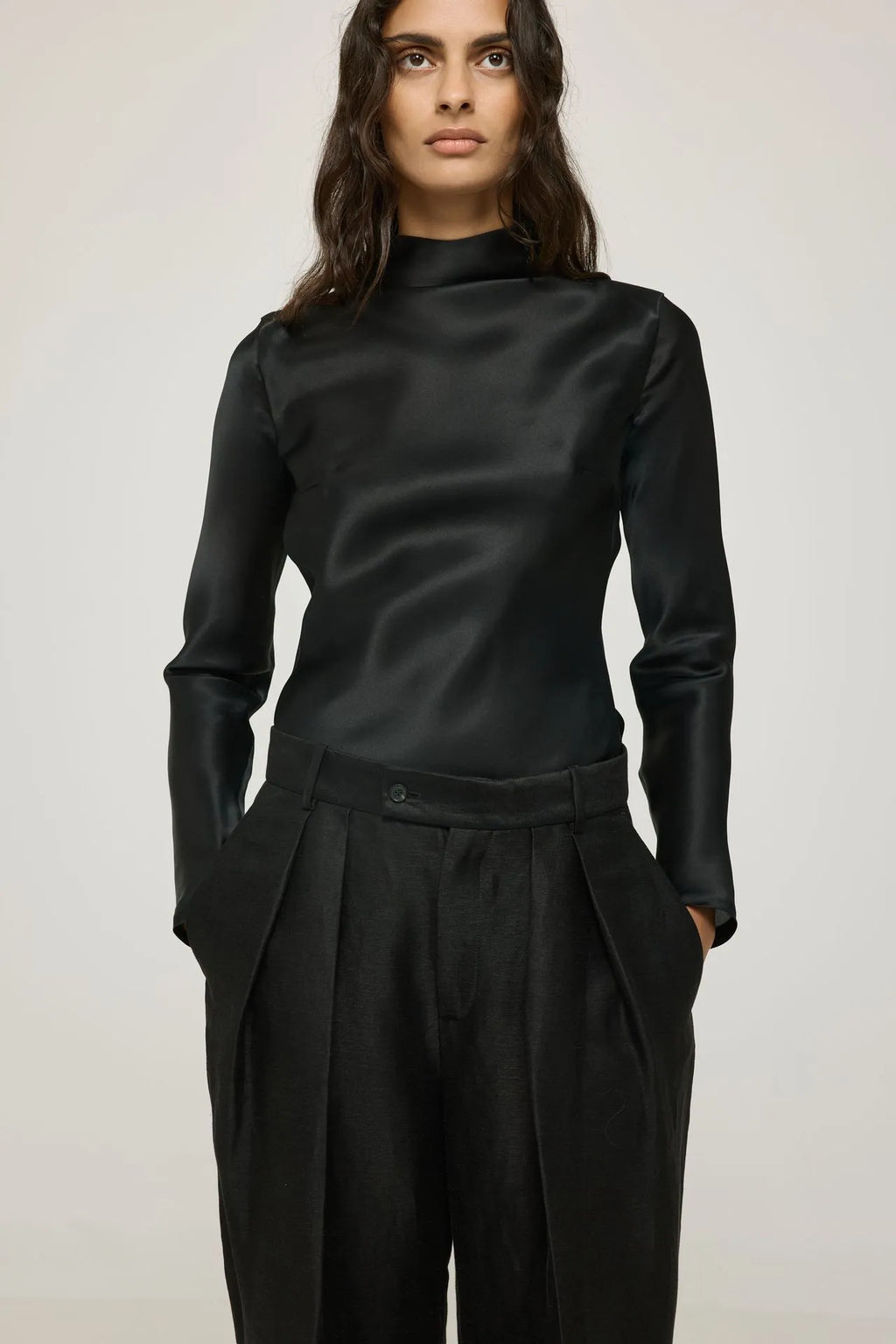 Ira trousers | Black - Linen viscose blend