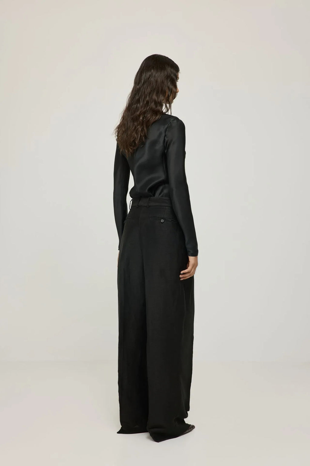 Ira trousers | Black - Linen viscose blend